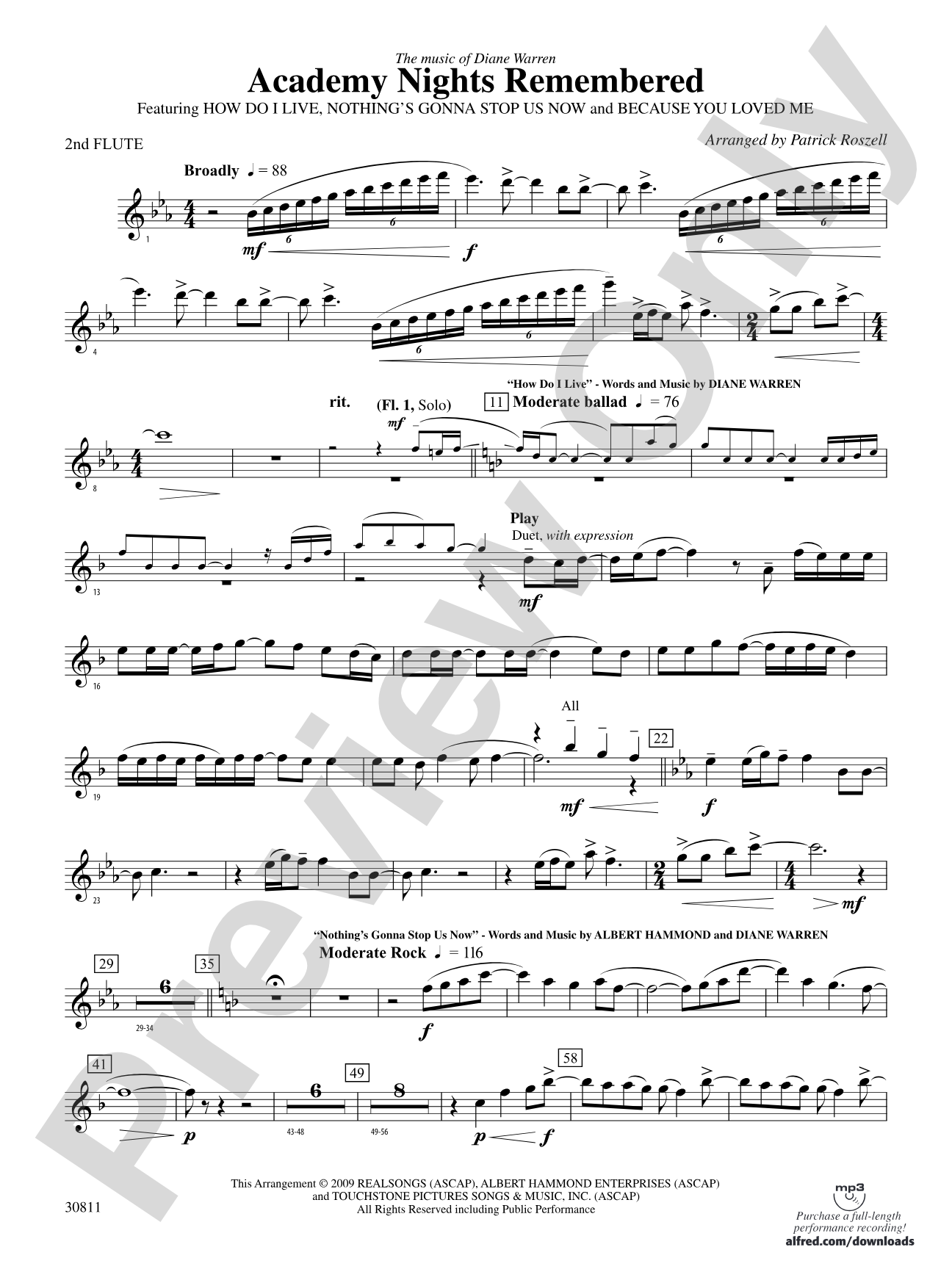 Academy Nights Remembered (The Music of Diane Warren): 2nd Flute