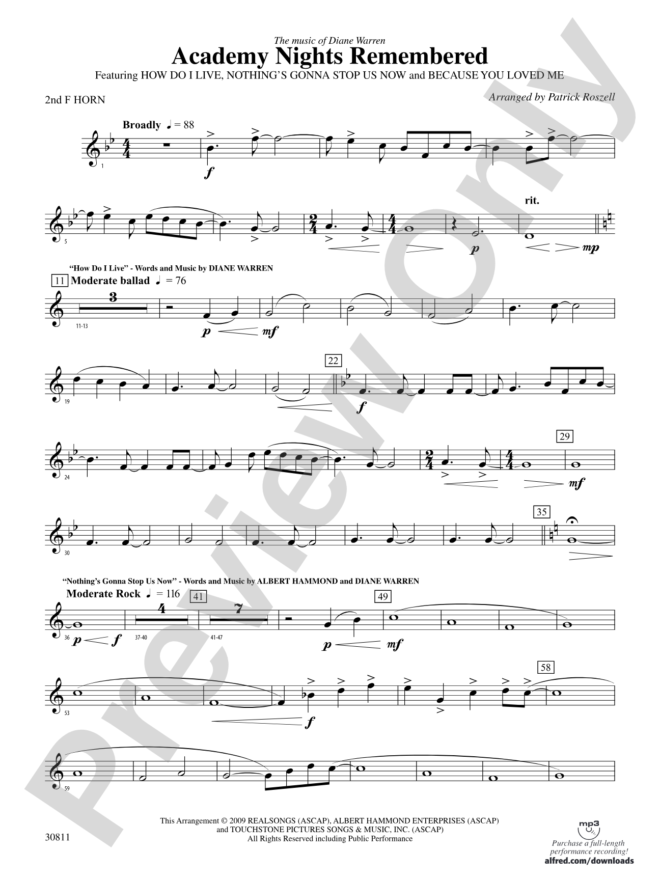 Academy Nights Remembered (The Music of Diane Warren): 2nd F Horn