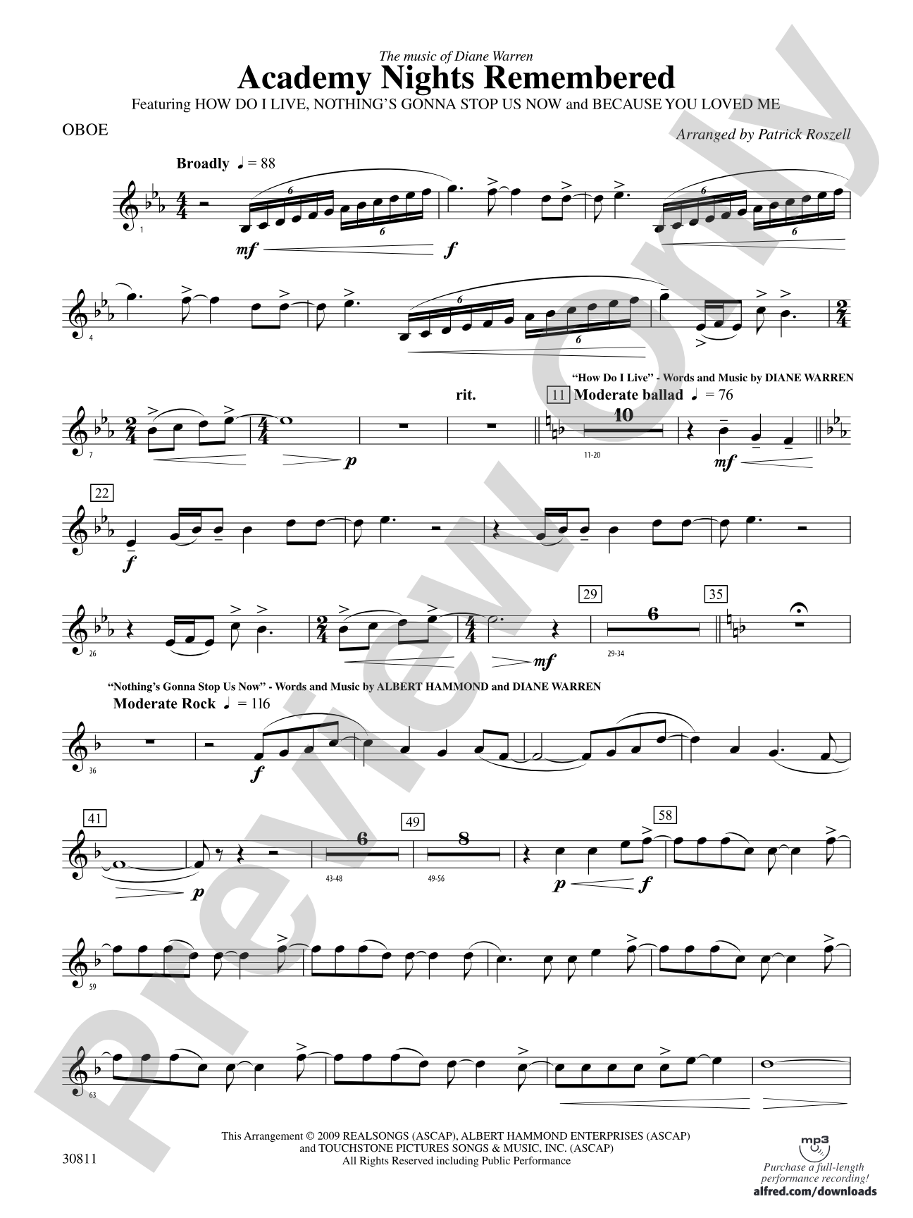 Academy Nights Remembered (The Music of Diane Warren): Oboe