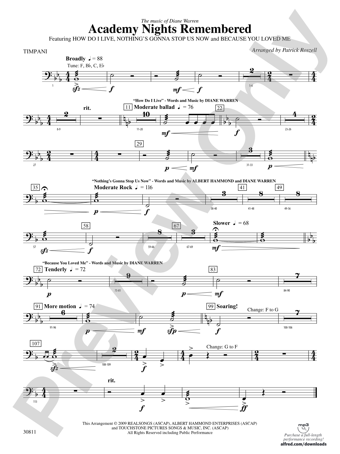 Academy Nights Remembered (The Music of Diane Warren): Timpani