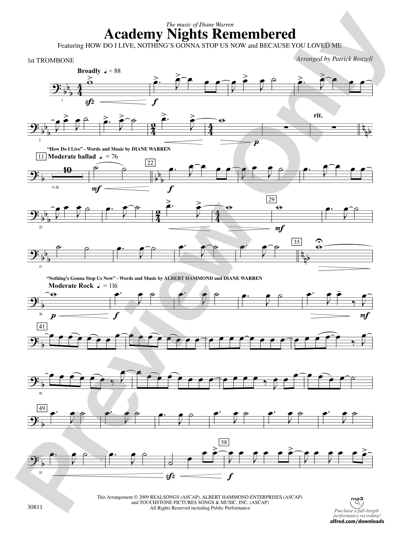 Academy Nights Remembered (The Music of Diane Warren): 1st Trombone