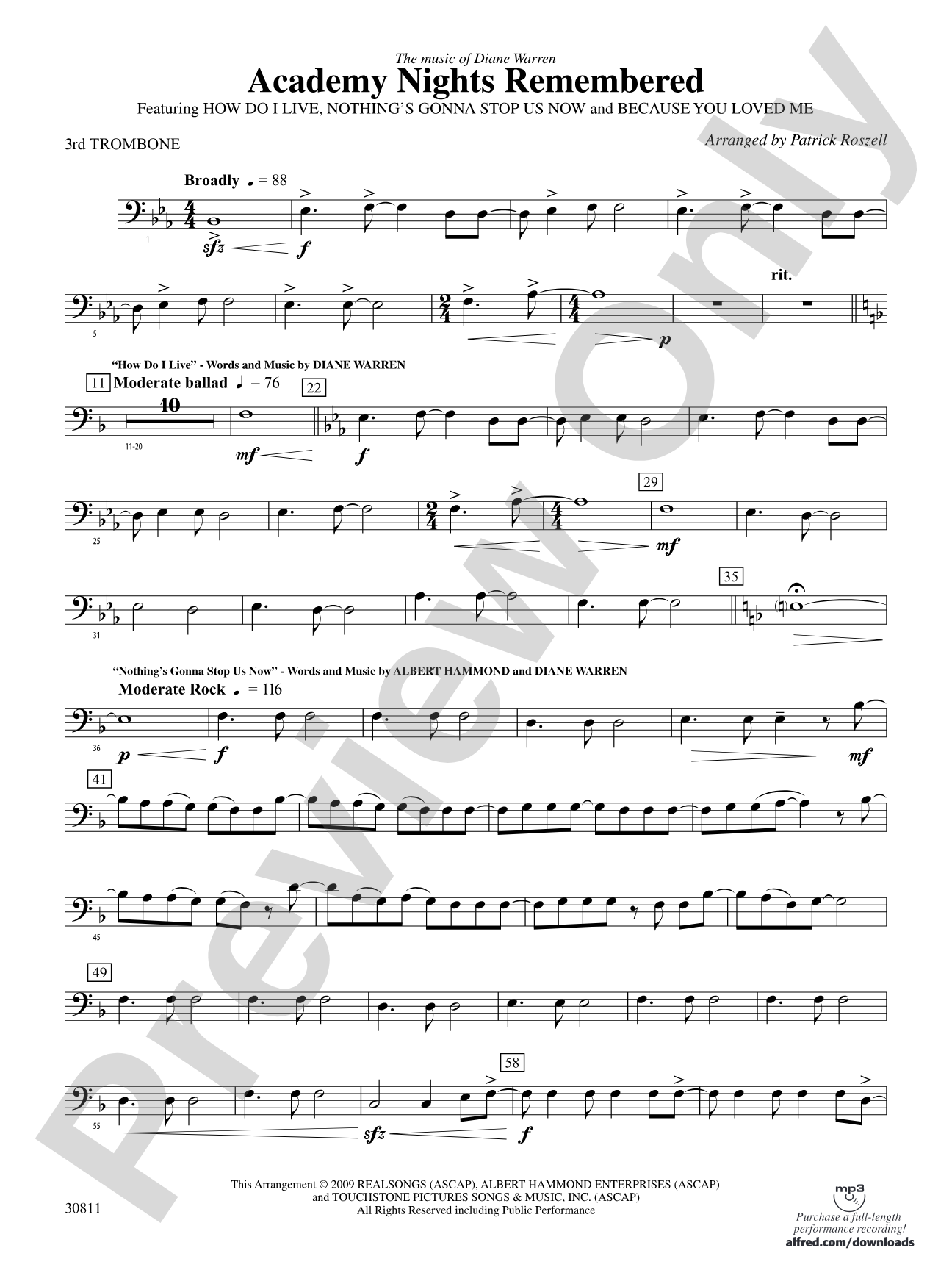 Academy Nights Remembered (The Music of Diane Warren): 3rd Trombone