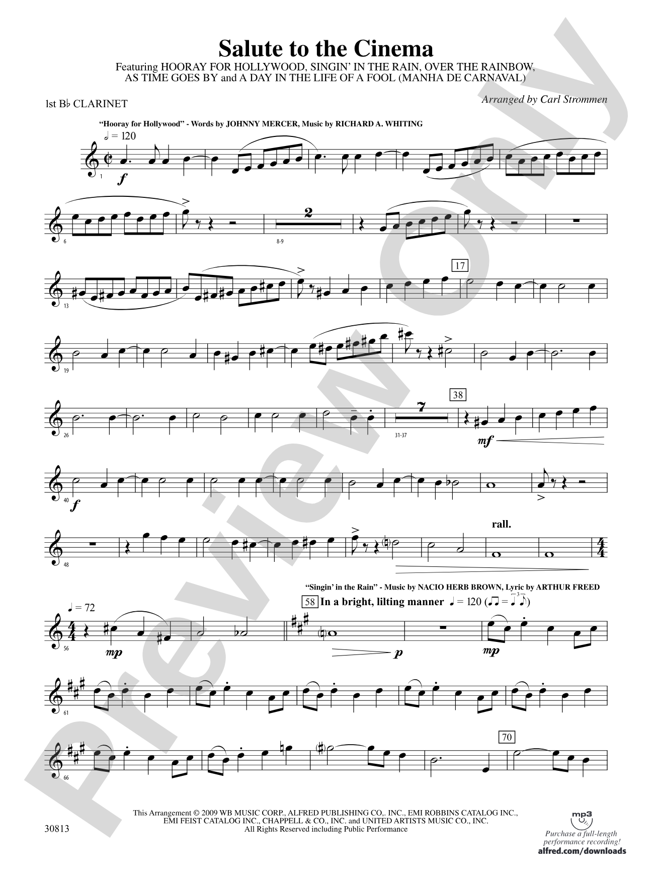 Salute to the Cinema: 1st B-flat Clarinet