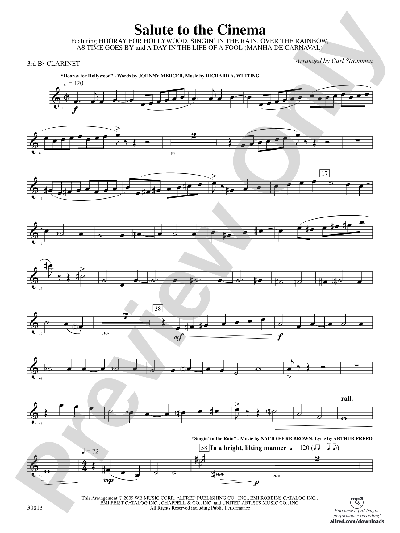 Salute to the Cinema: 3rd B-flat Clarinet