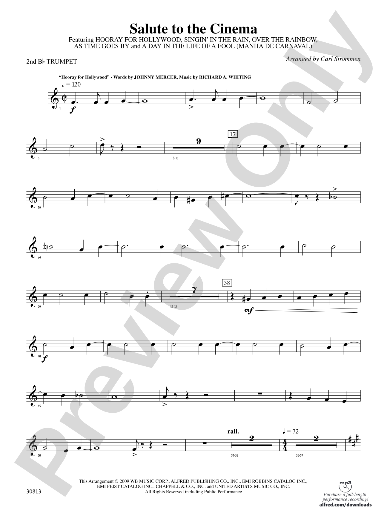 Salute to the Cinema: 2nd B-flat Trumpet