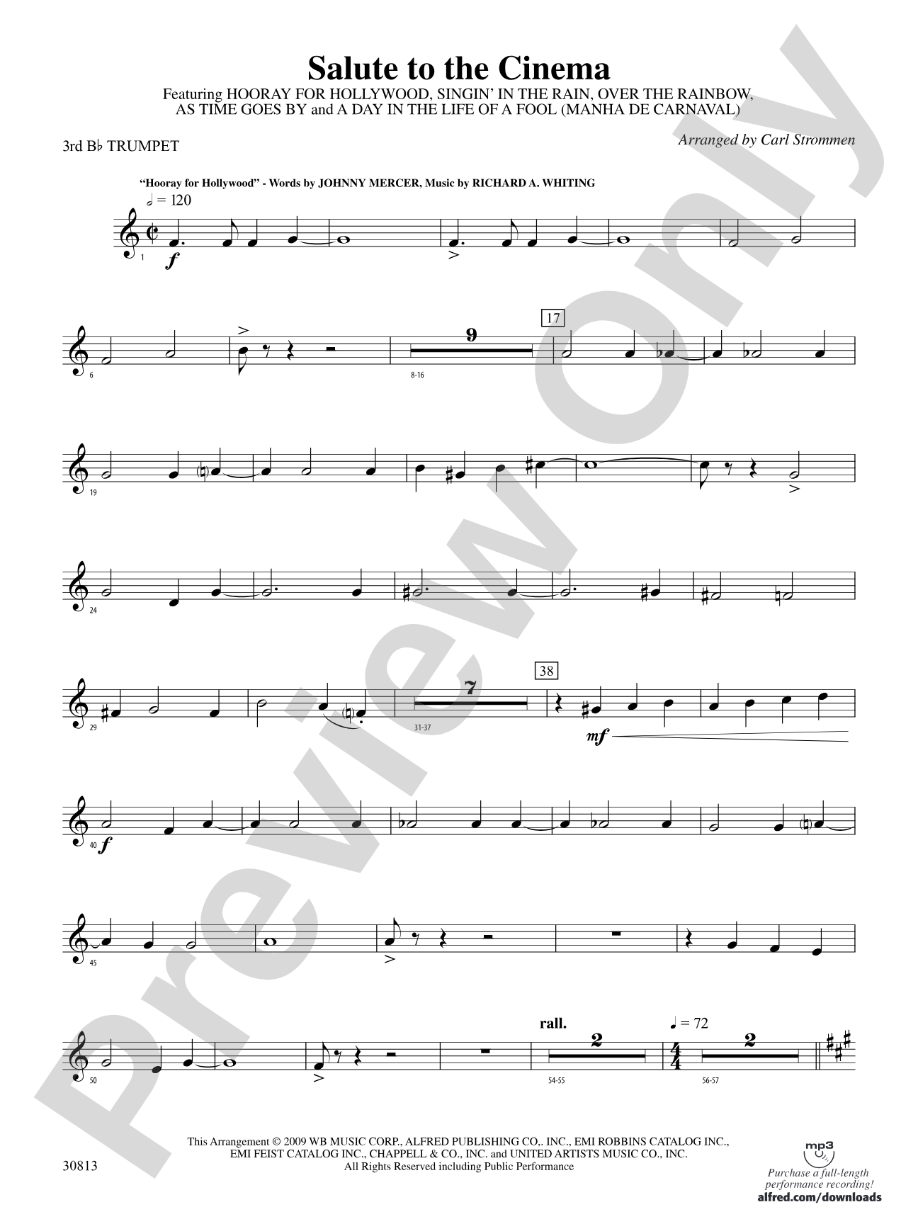 Salute to the Cinema: 3rd B-flat Trumpet