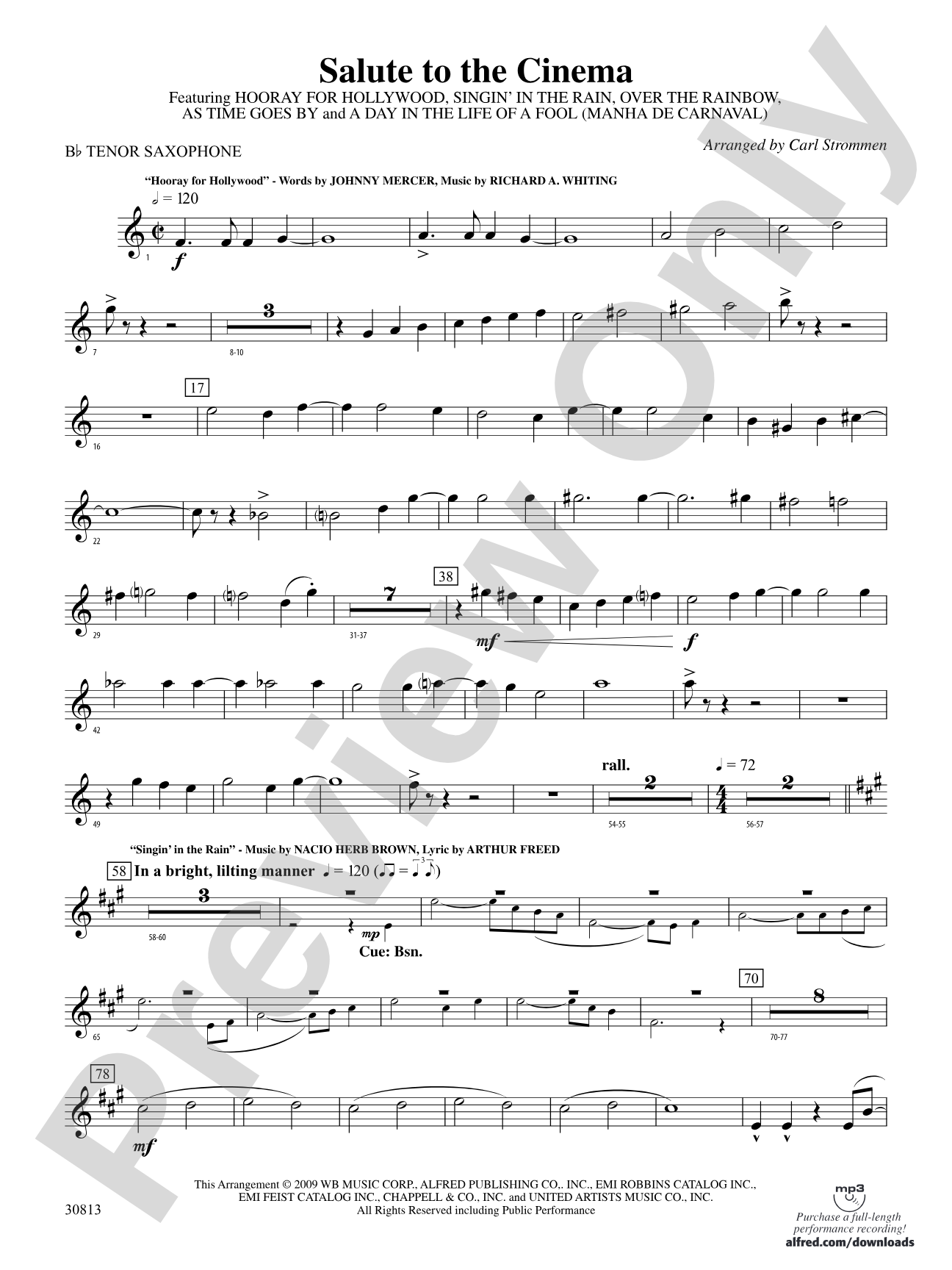 Salute to the Cinema: B-flat Tenor Saxophone