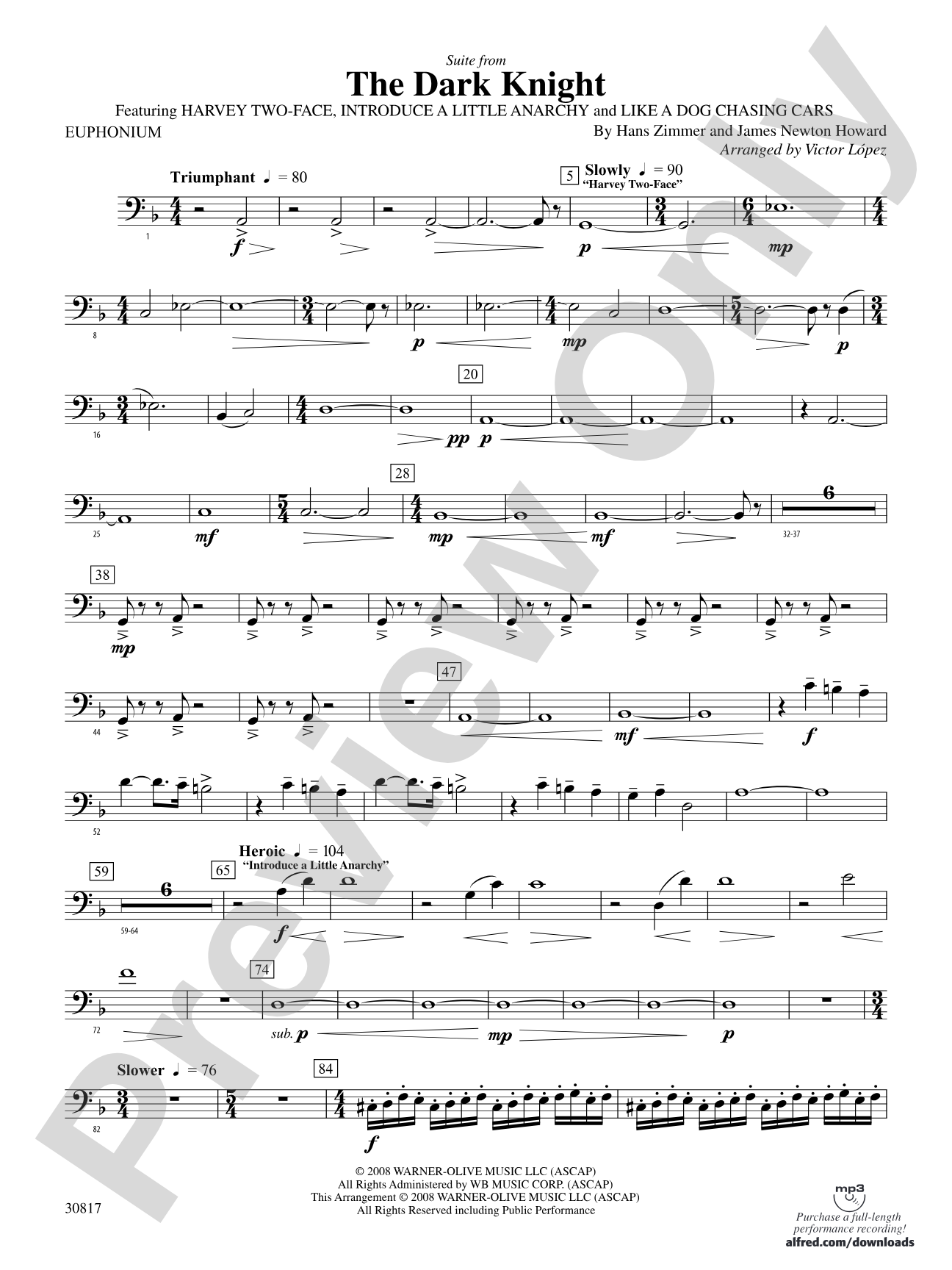 The Dark Knight, Suite from: Baritone B.C.