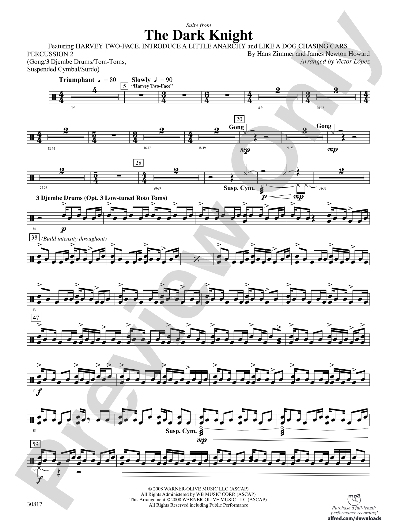 The Dark Knight, Suite from: 2nd Percussion
