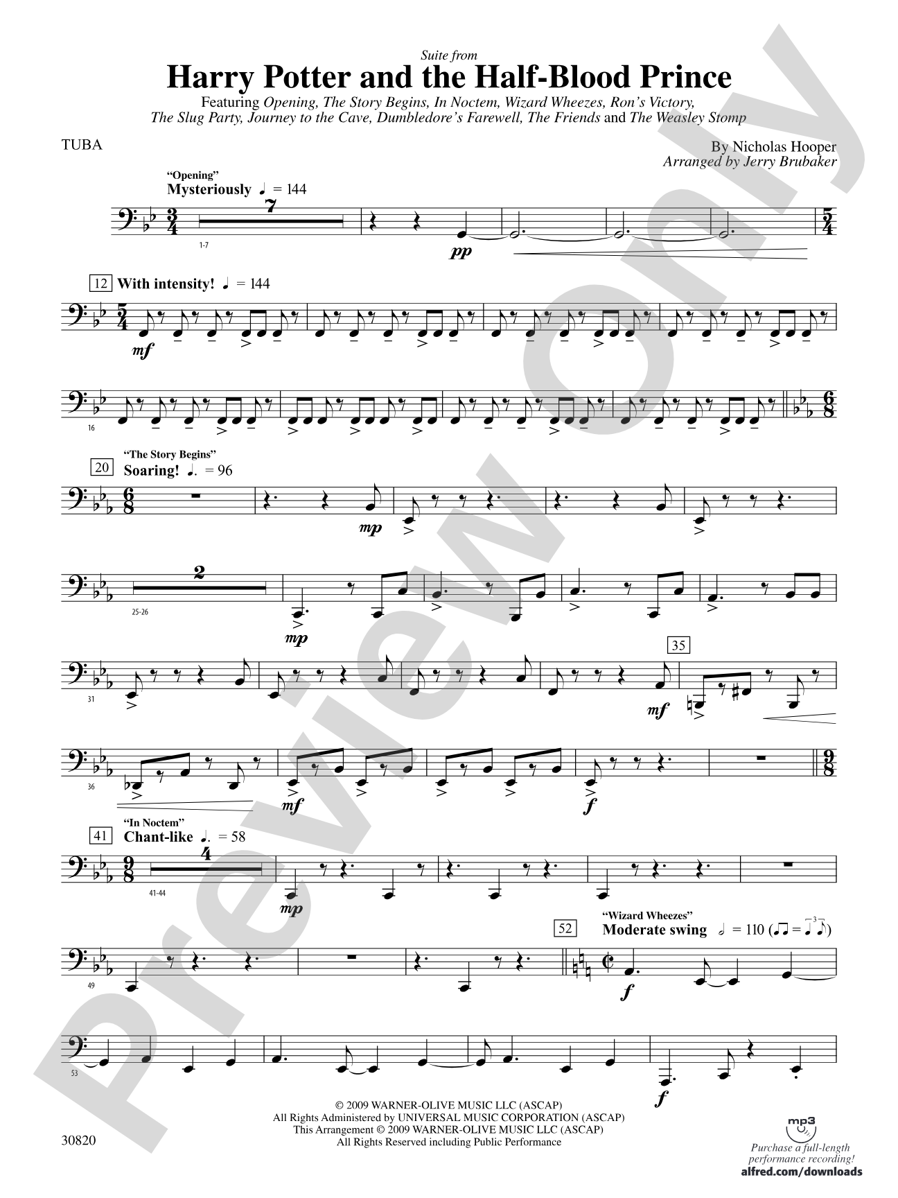 Harry Potter and the Half-Blood Prince, Suite from: Tuba