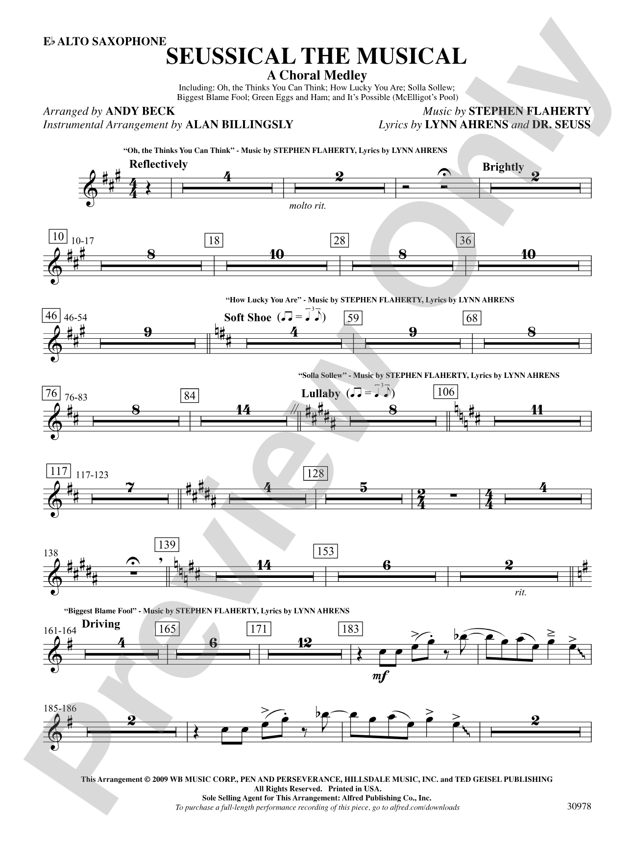 Seussical the Musical: A Choral Medley: E-flat Alto Saxophone: Choral SoundPax