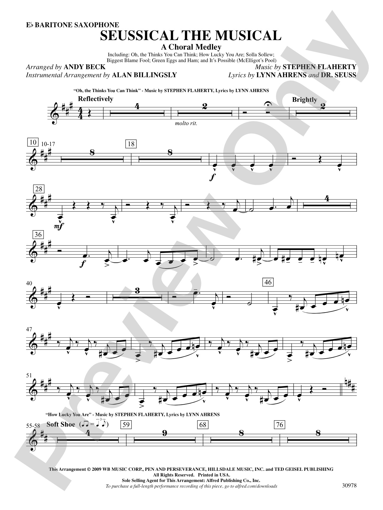 Seussical the Musical: A Choral Medley: E-flat Baritone Saxophone: Choral SoundPax