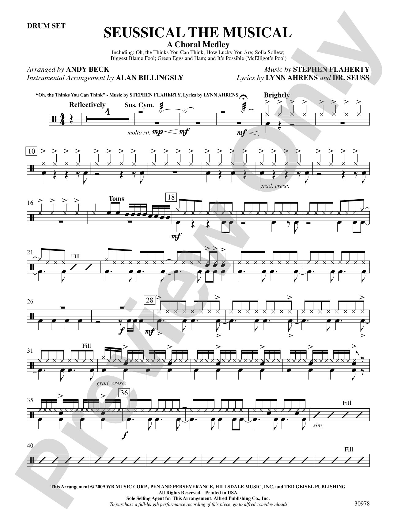 Seussical the Musical: A Choral Medley: Drums: Choral SoundPax