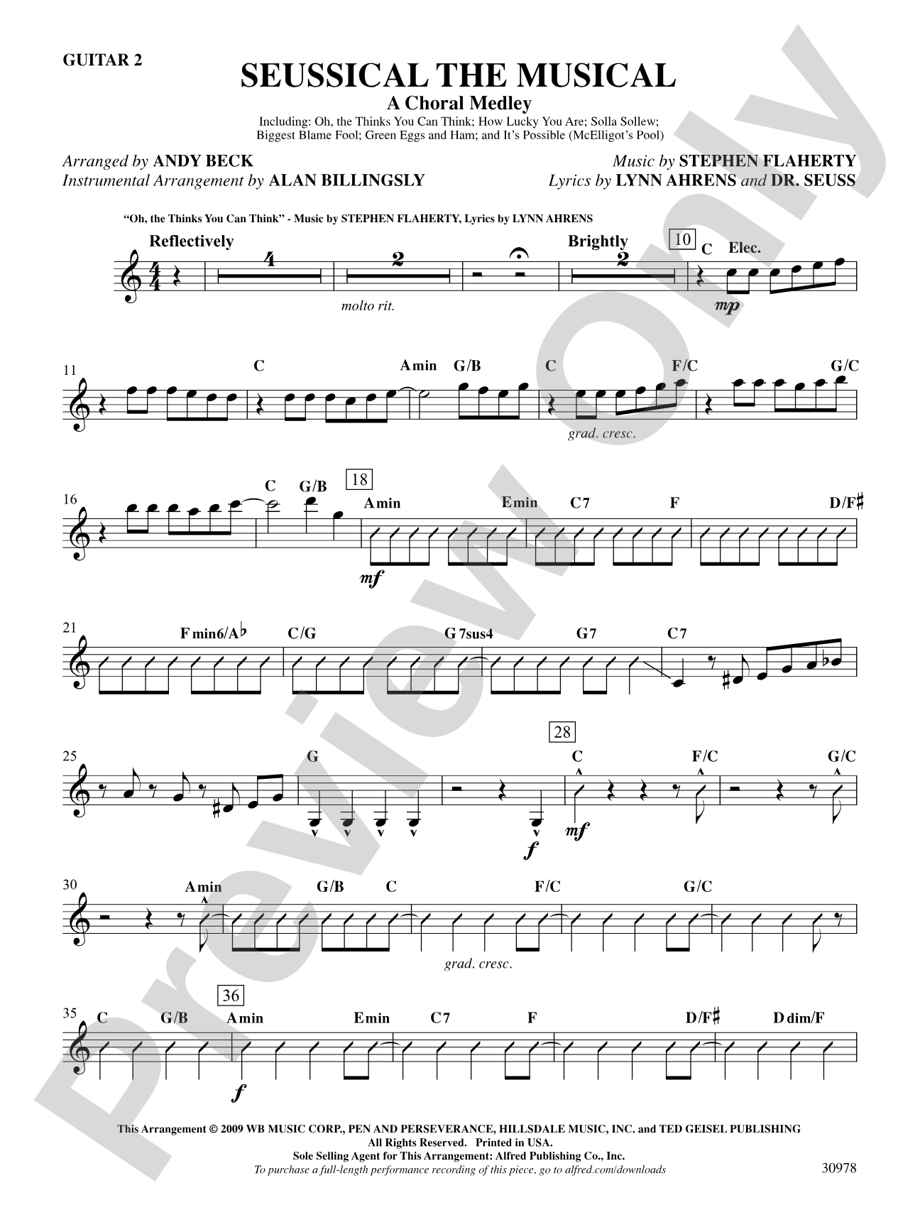 Seussical the Musical: A Choral Medley: Guitar 2: Choral SoundPax