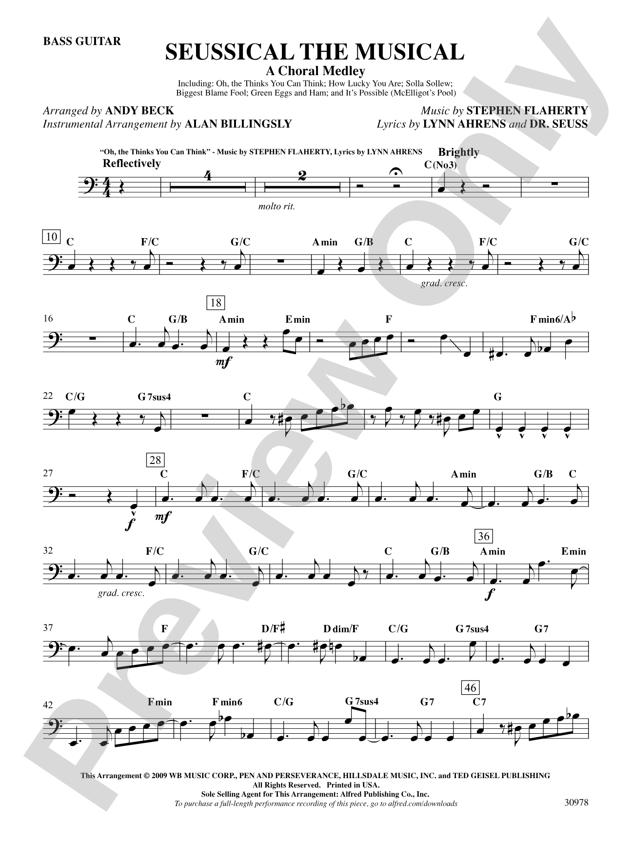 Seussical the Musical: A Choral Medley: String Bass: Choral SoundPax