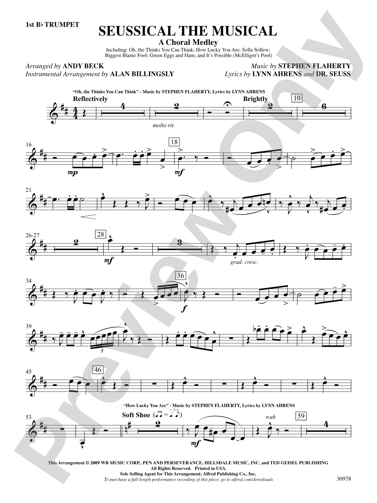 Seussical the Musical: A Choral Medley: 1st B-flat Trumpet: Choral SoundPax