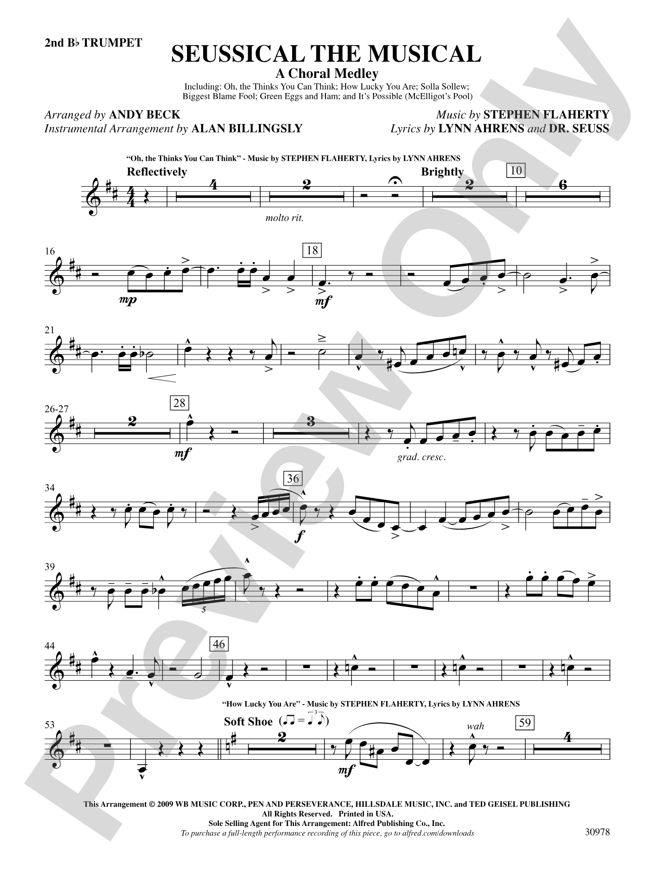 Seussical the Musical: A Choral Medley: 2nd B-flat Trumpet: Choral SoundPax