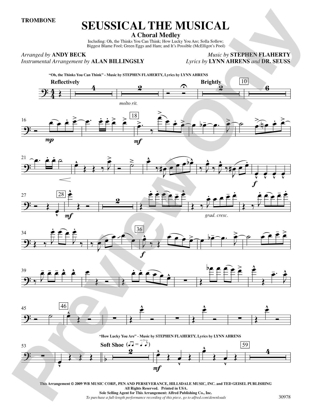 Seussical the Musical: A Choral Medley: 1st Trombone: Choral SoundPax