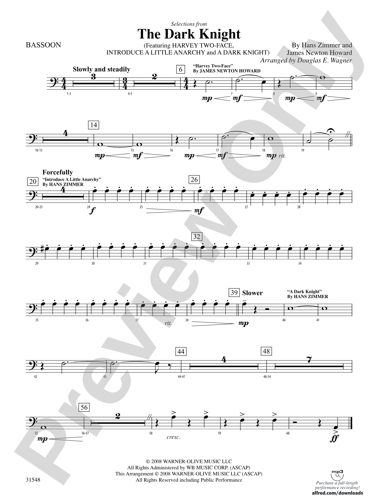 The Dark Knight, Selections from: Bassoon