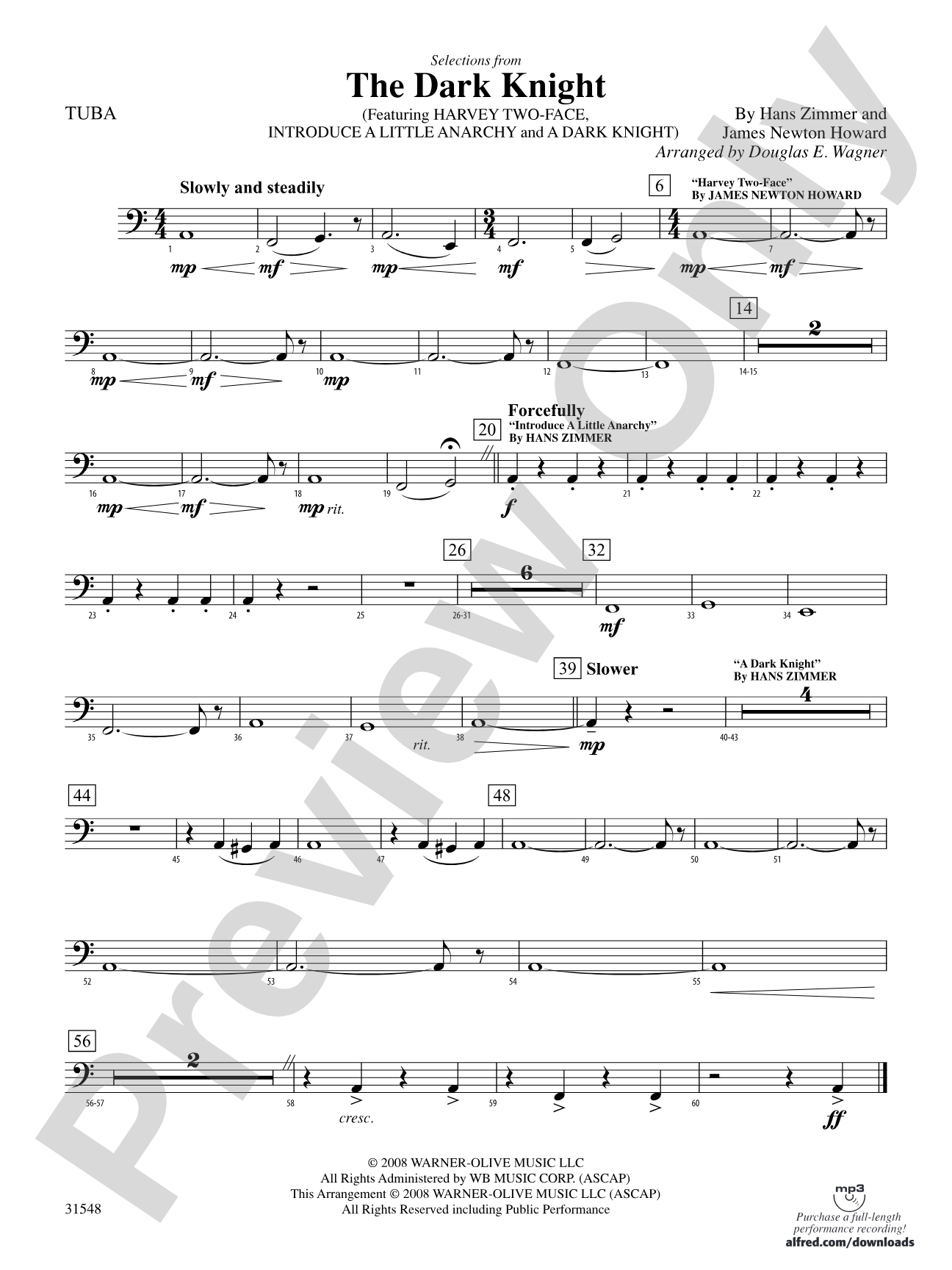 The Dark Knight, Selections from: Tuba