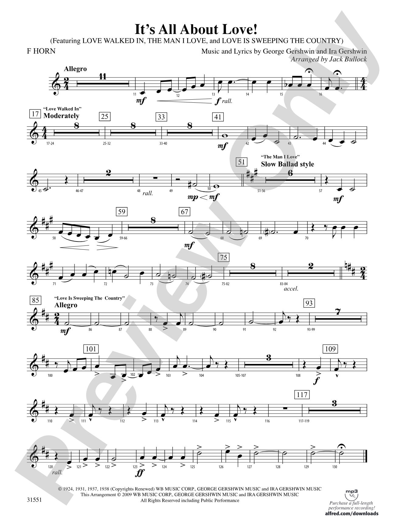 It's All About Love!: 1st F Horn