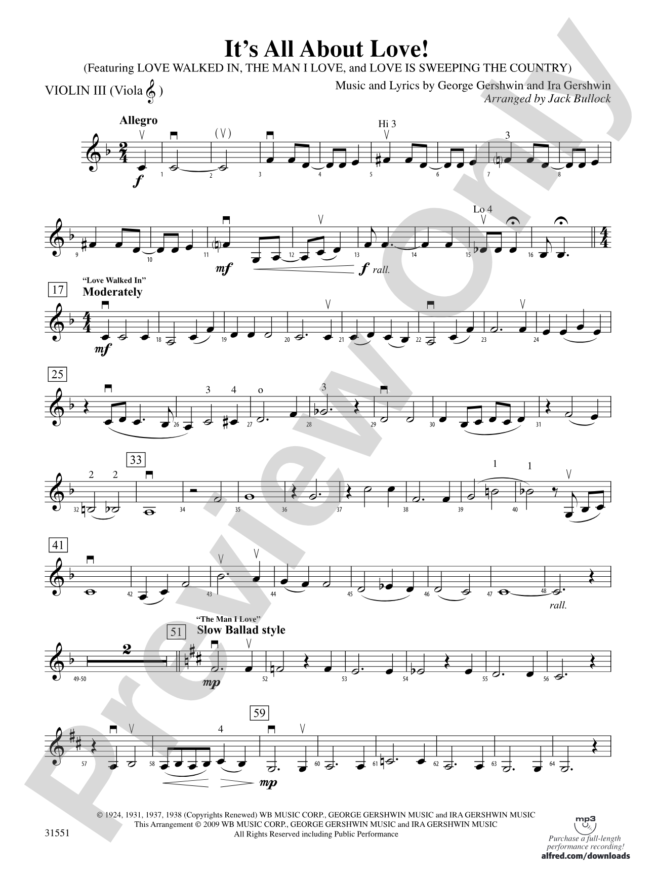 It's All About Love!: 3rd Violin (Viola [TC])
