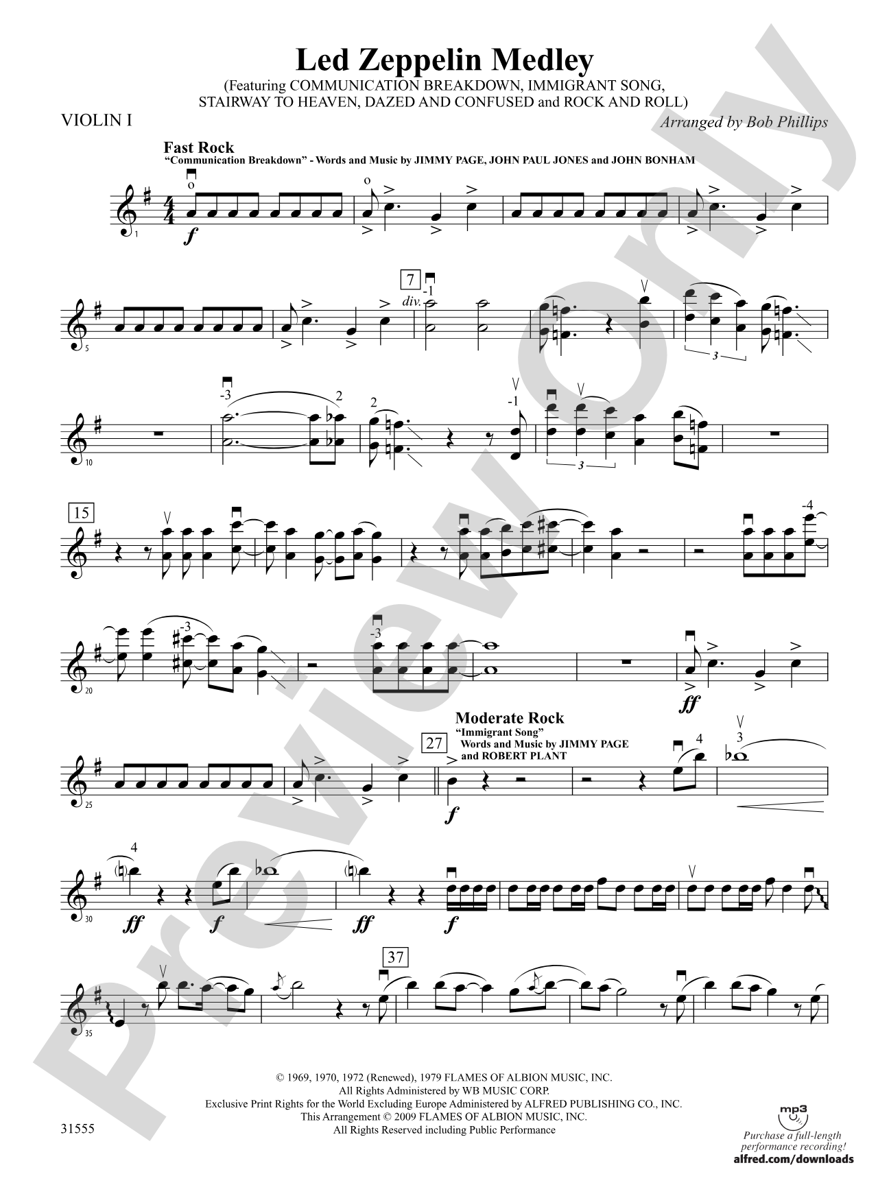 Led Zeppelin Medley: 1st Violin