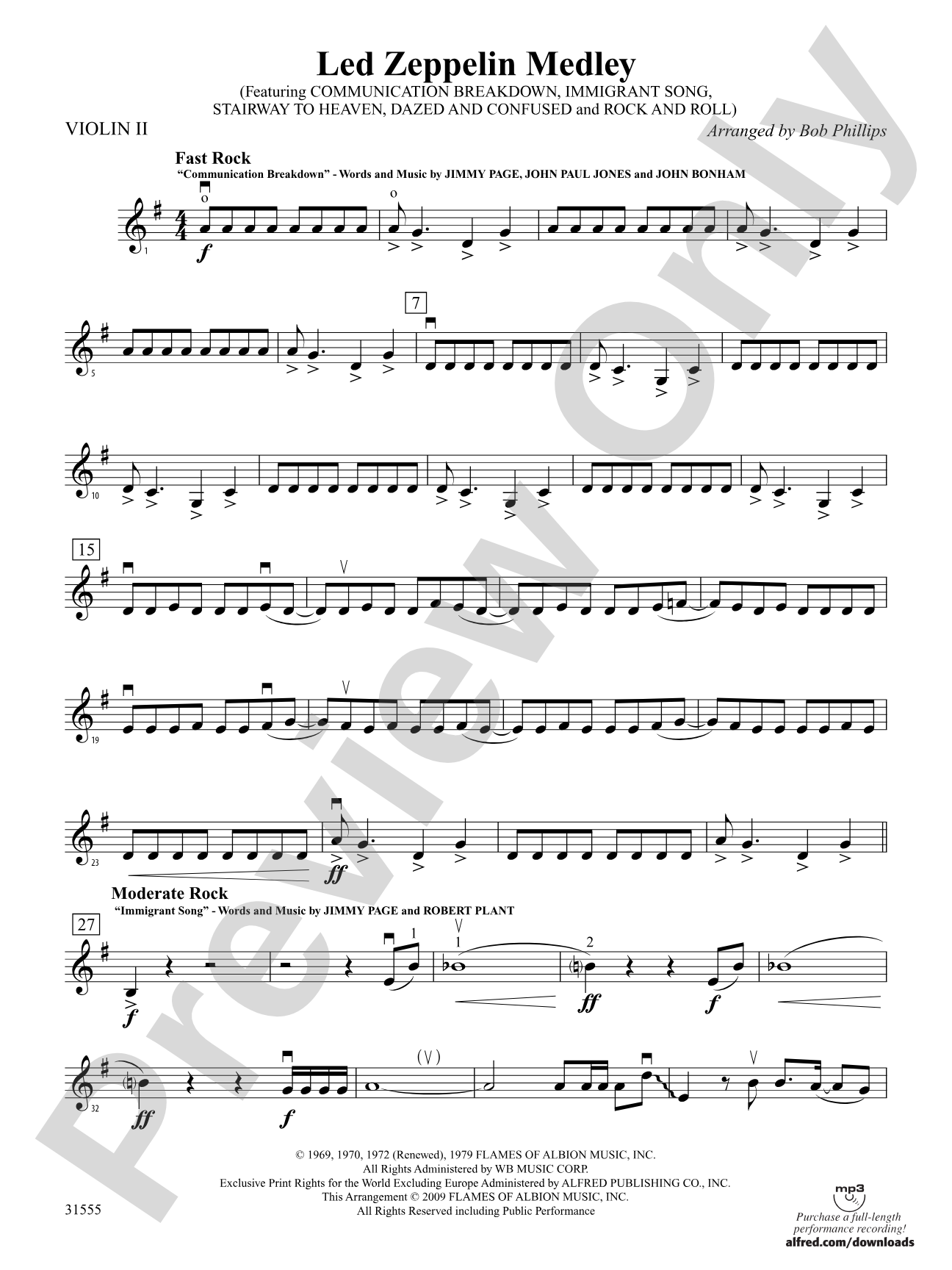 Led Zeppelin Medley: 2nd Violin