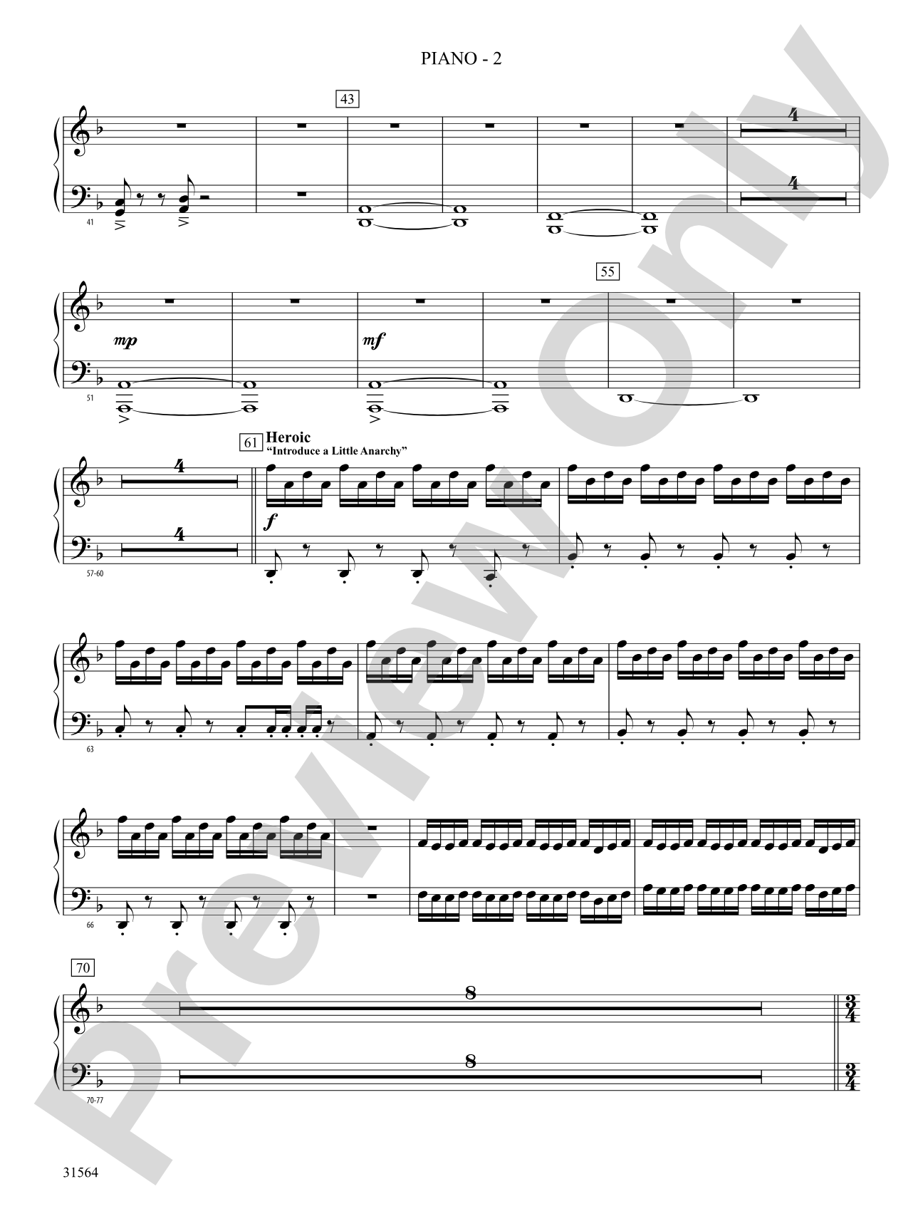 The Dark Knight, Concert Suite from: Piano Accompaniment