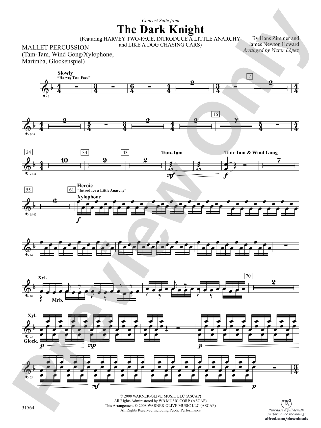 The Dark Knight, Concert Suite from: Mallets