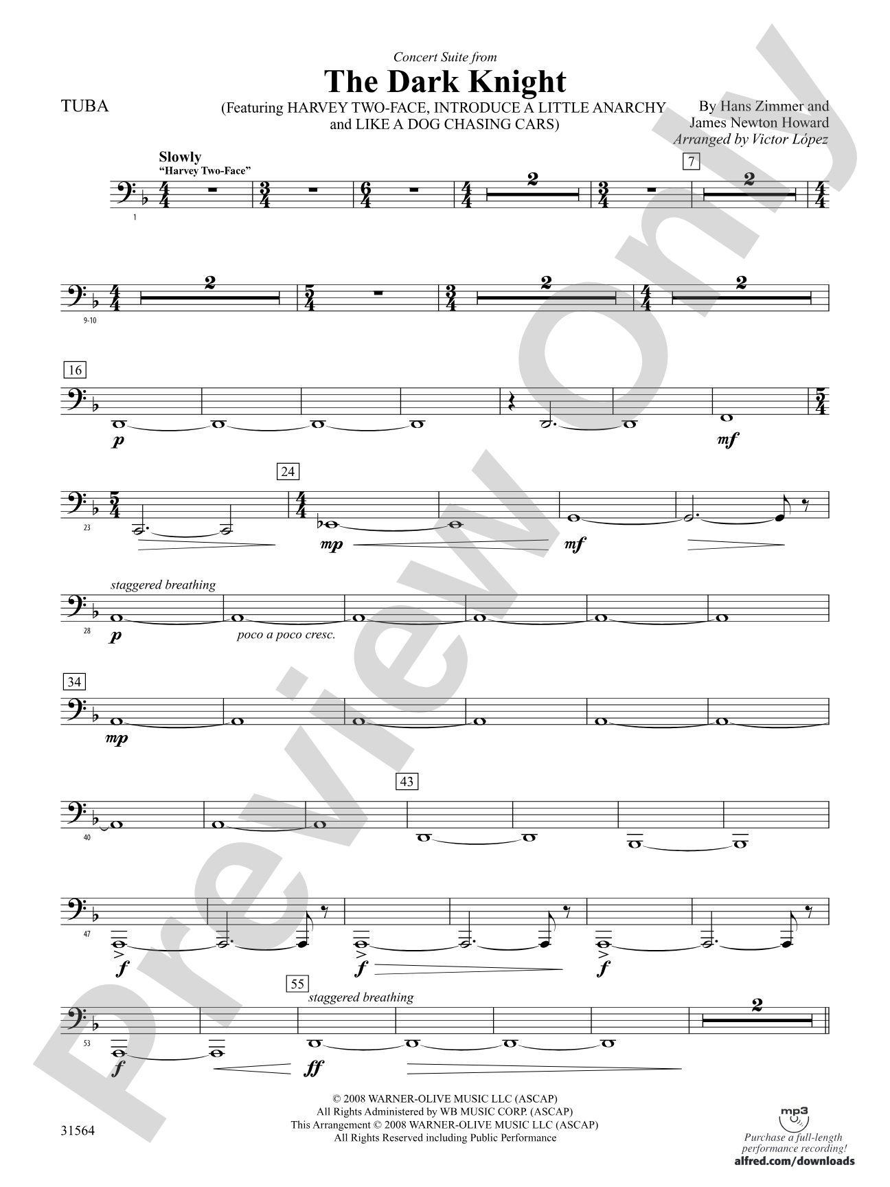 The Dark Knight, Concert Suite from: Tuba
