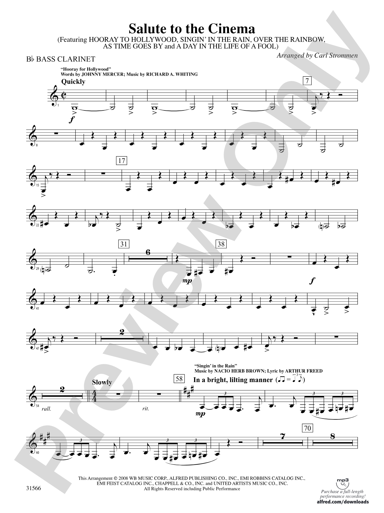 Salute to the Cinema: B-flat Bass Clarinet