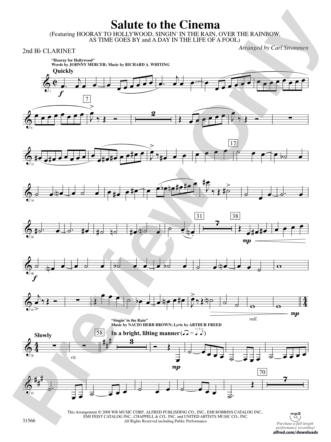 Salute to the Cinema: 2nd B-flat Clarinet