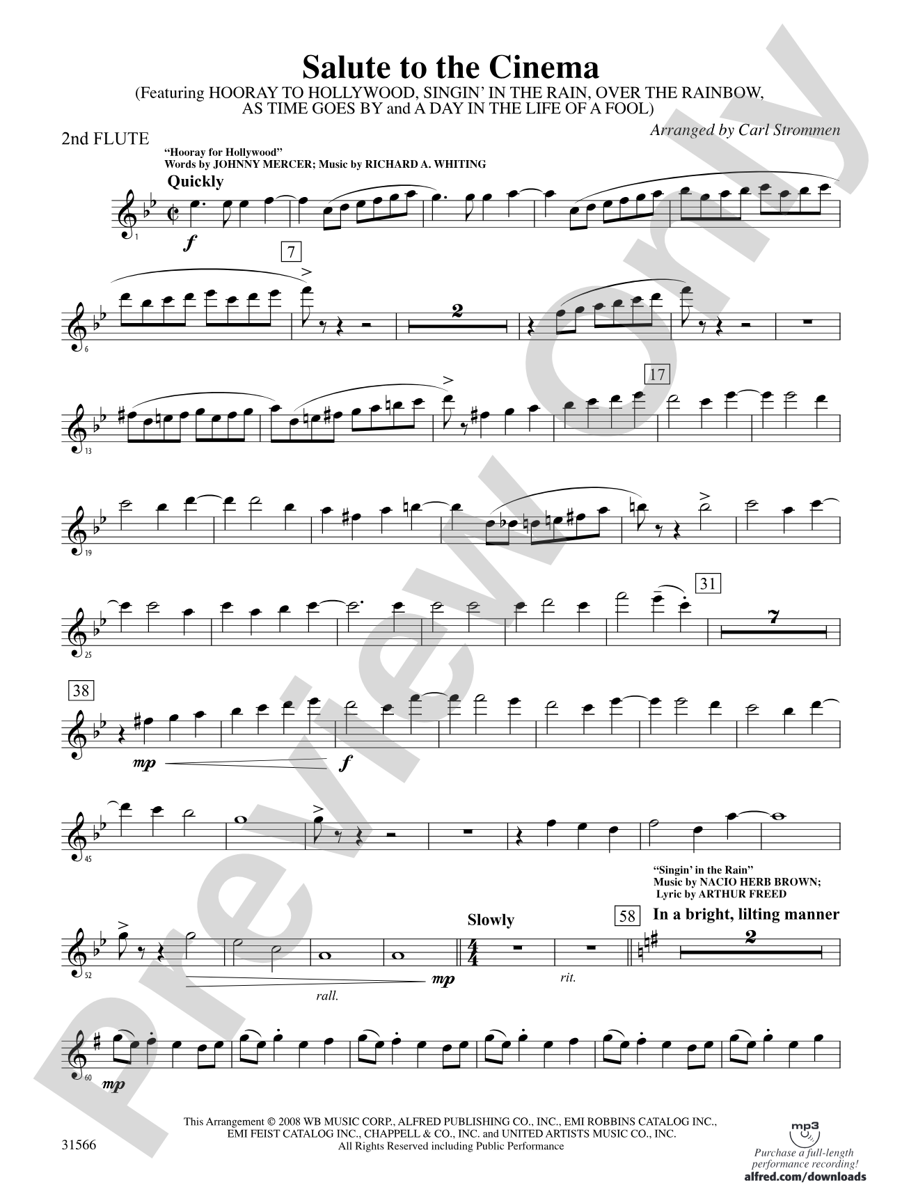 Salute to the Cinema: 2nd Flute