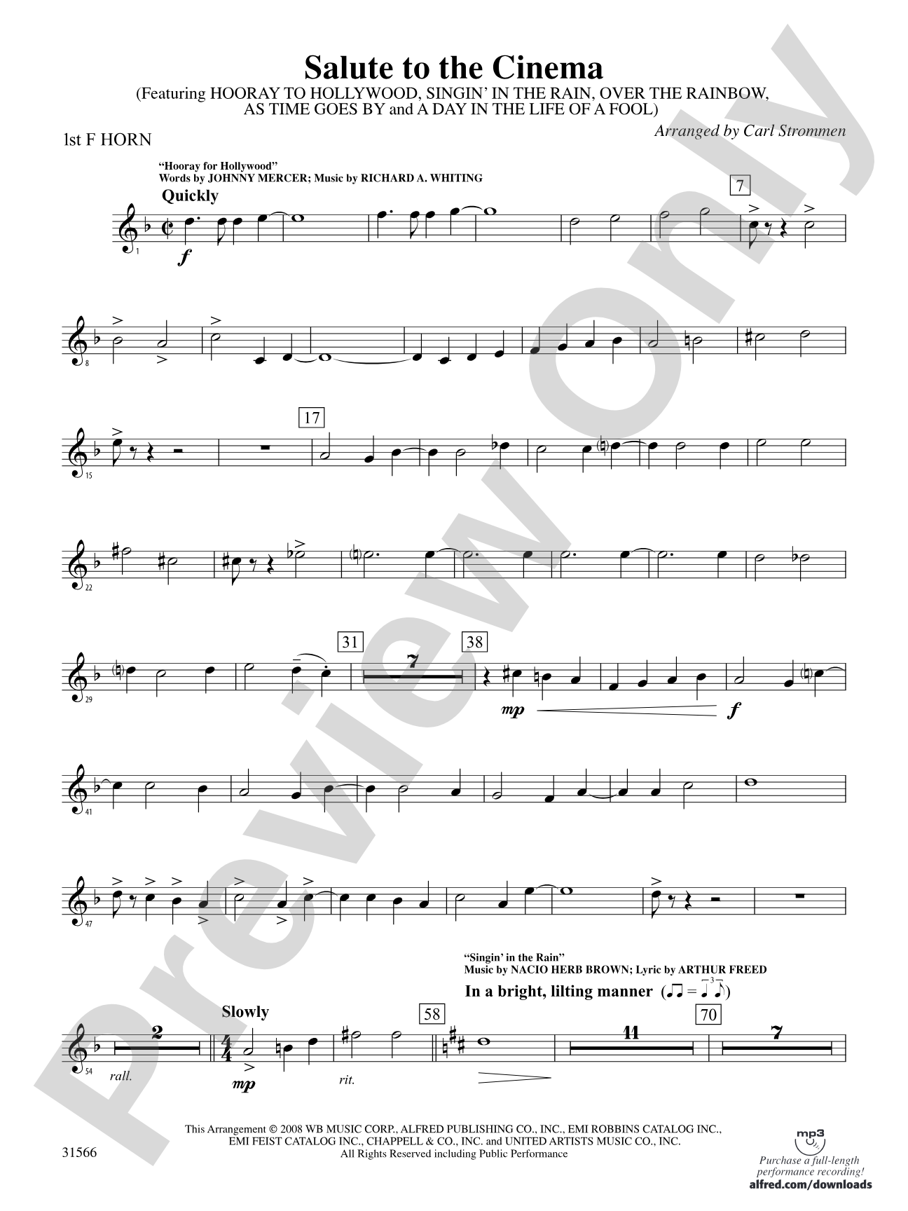 Salute to the Cinema: 1st F Horn