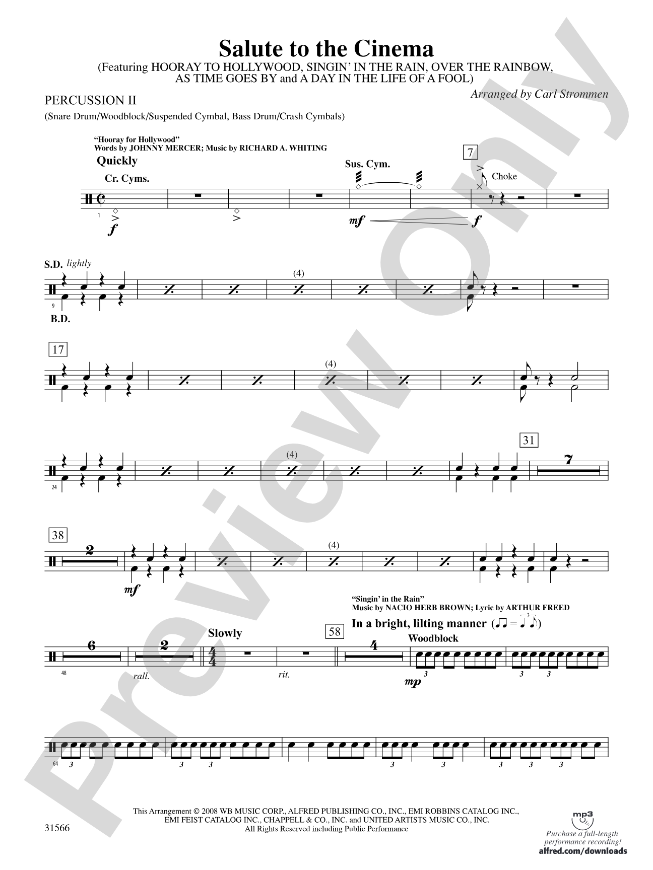 Salute to the Cinema: 2nd Percussion