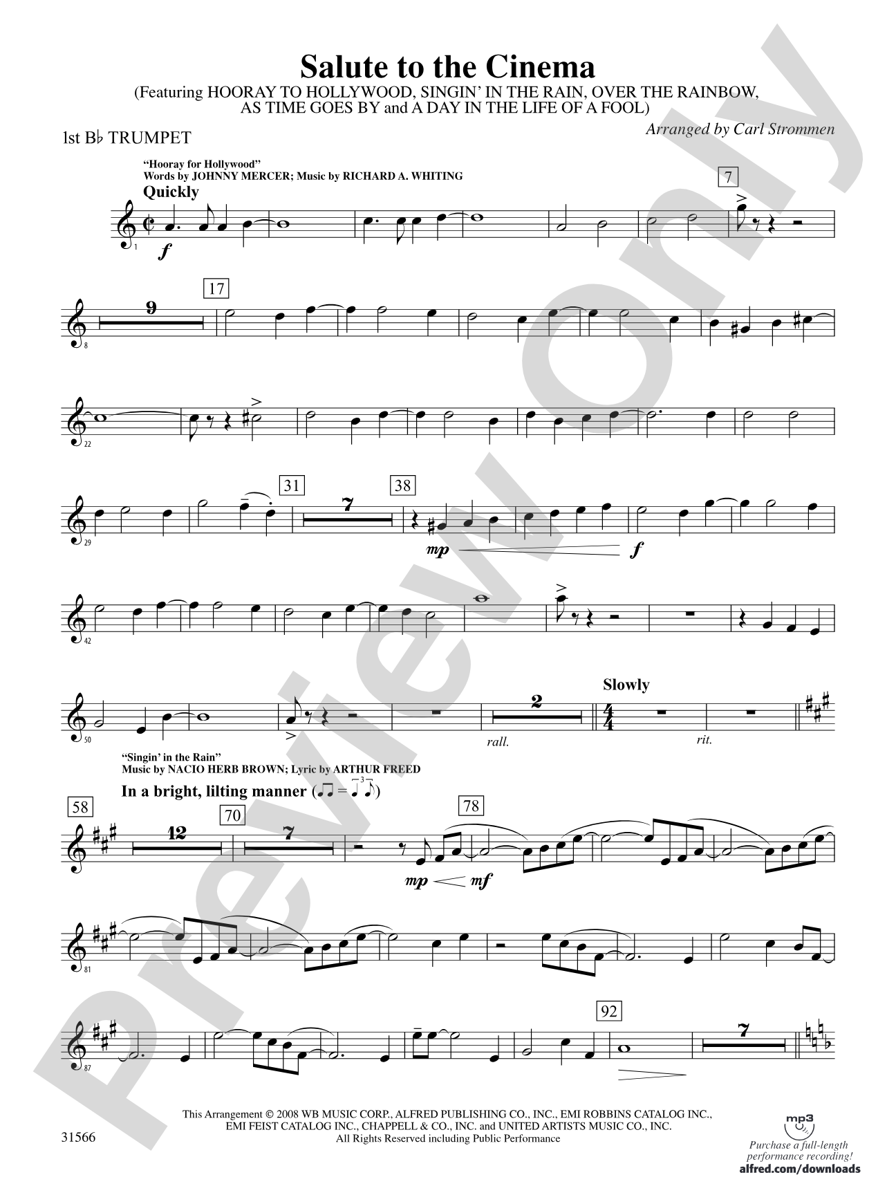 Salute to the Cinema: 1st B-flat Trumpet