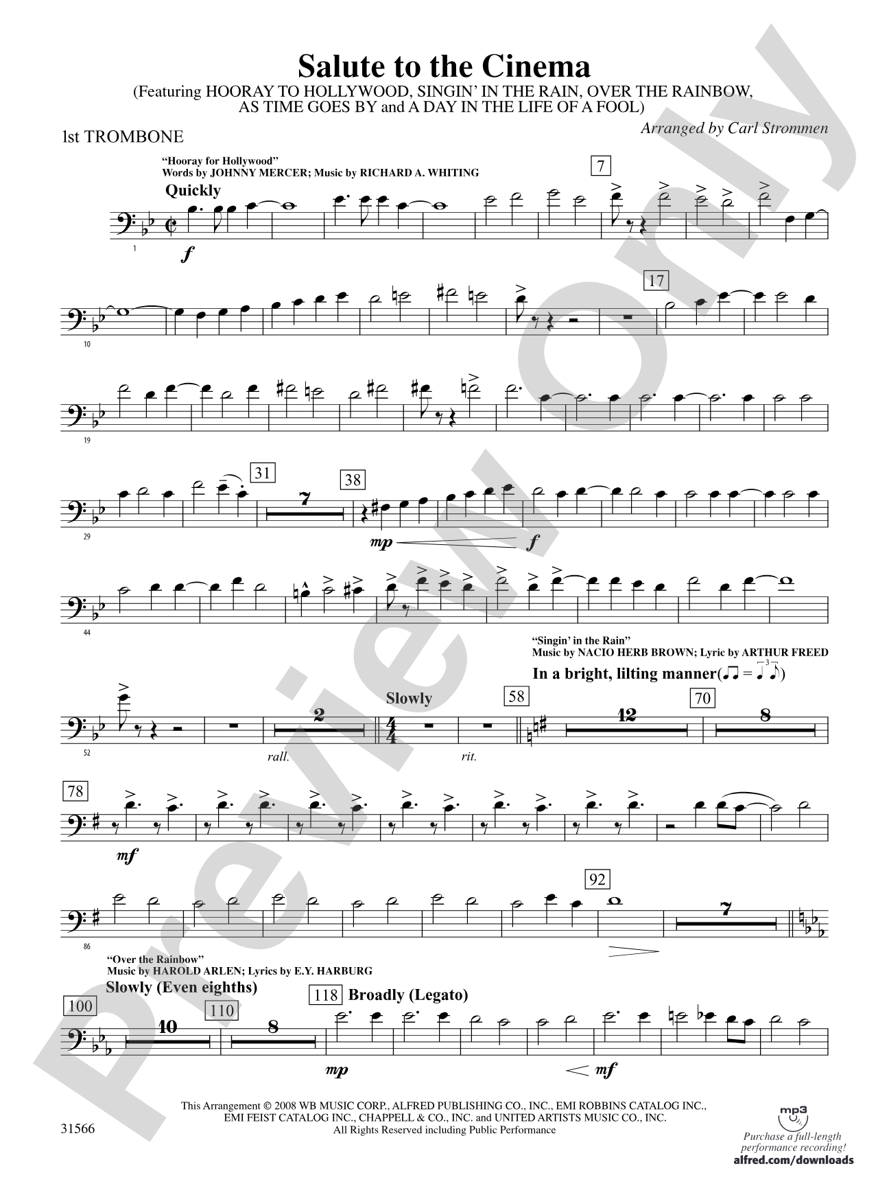 Salute to the Cinema: 1st Trombone