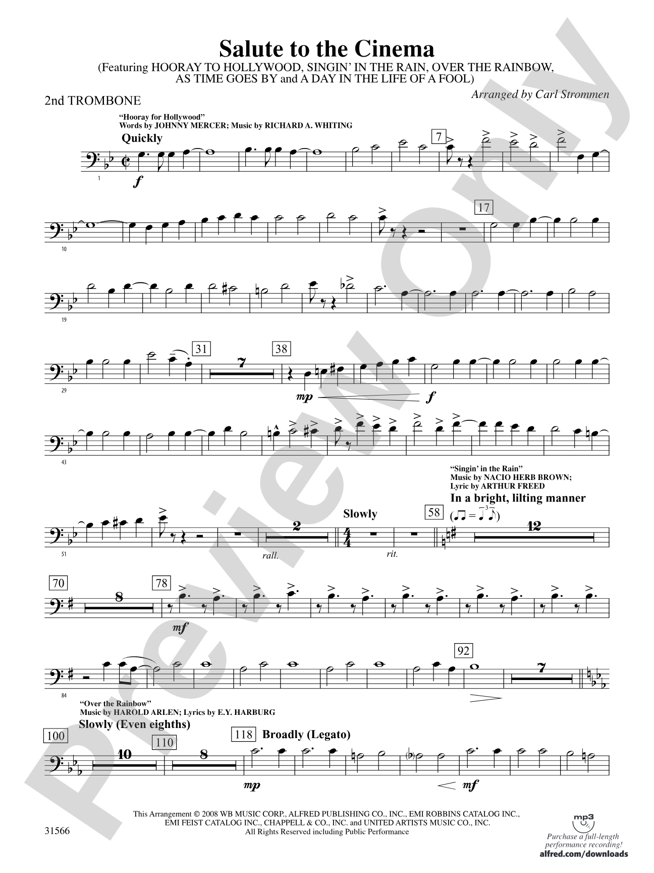Salute to the Cinema: 2nd Trombone