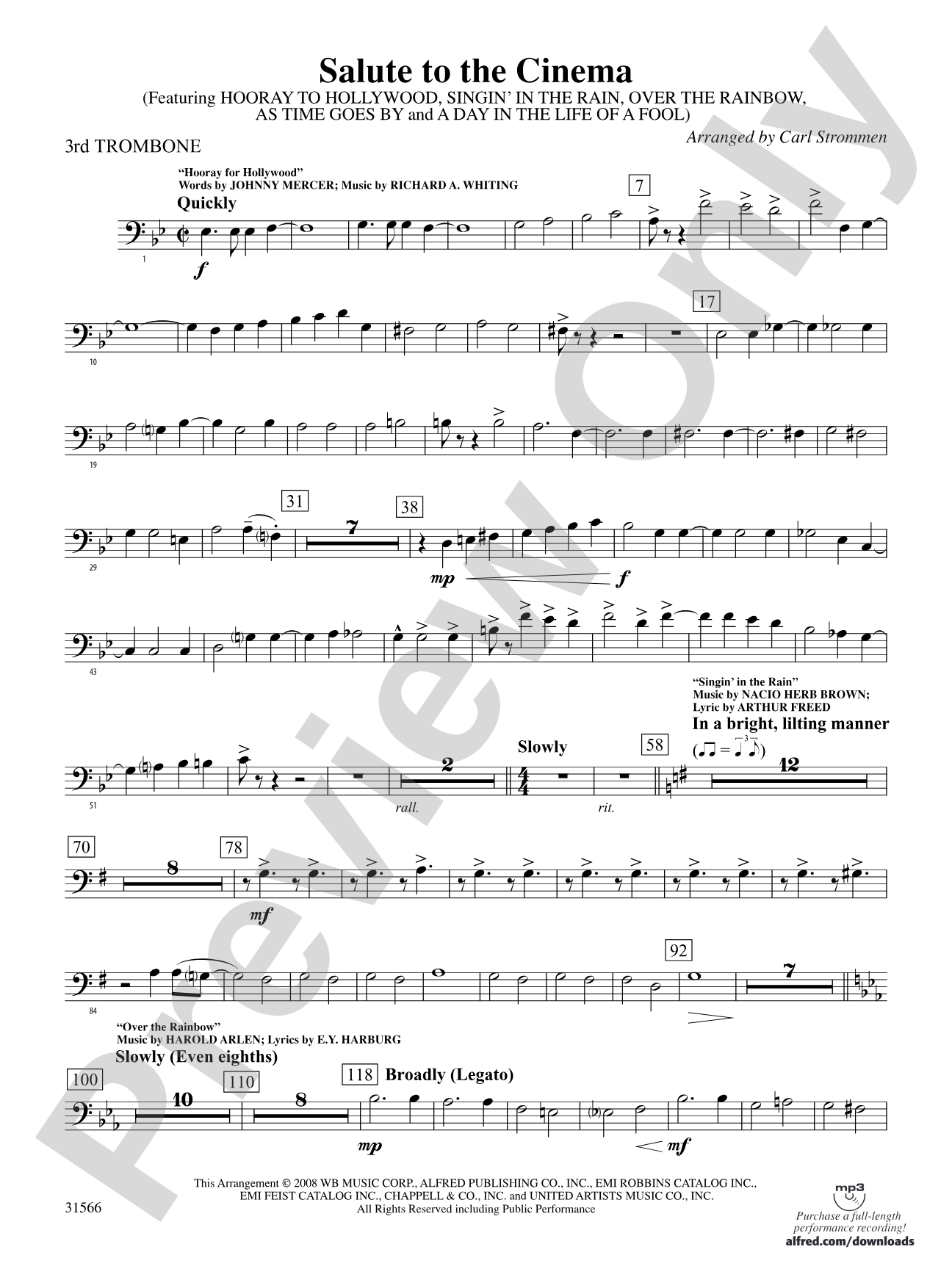 Salute to the Cinema: 3rd Trombone