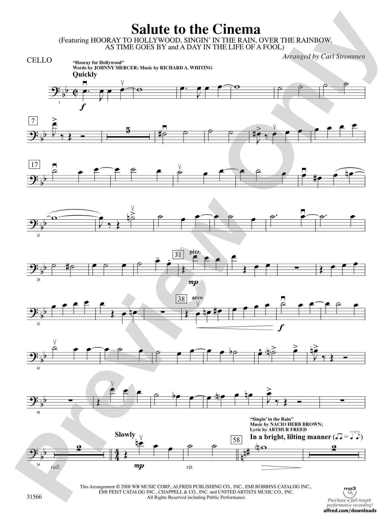 Salute to the Cinema: Cello