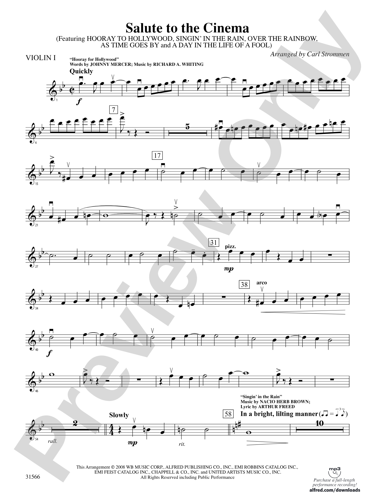 Salute to the Cinema: 1st Violin