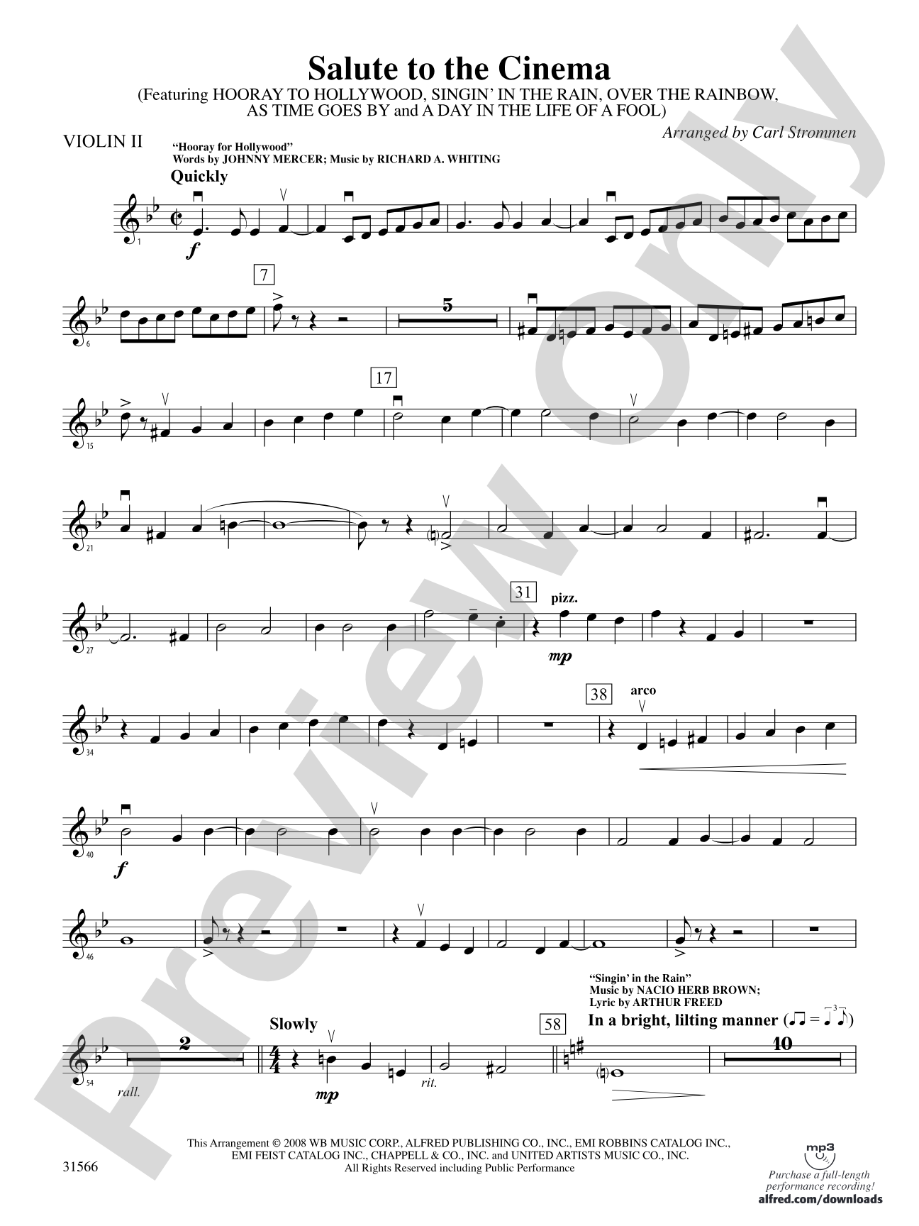 Salute to the Cinema: 2nd Violin
