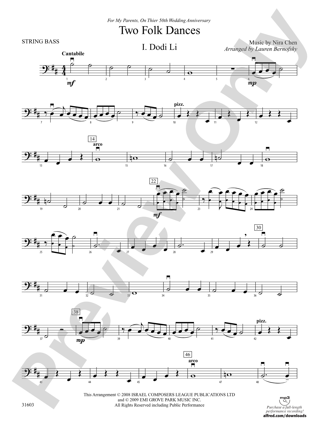 Two Folk Dances: String Bass