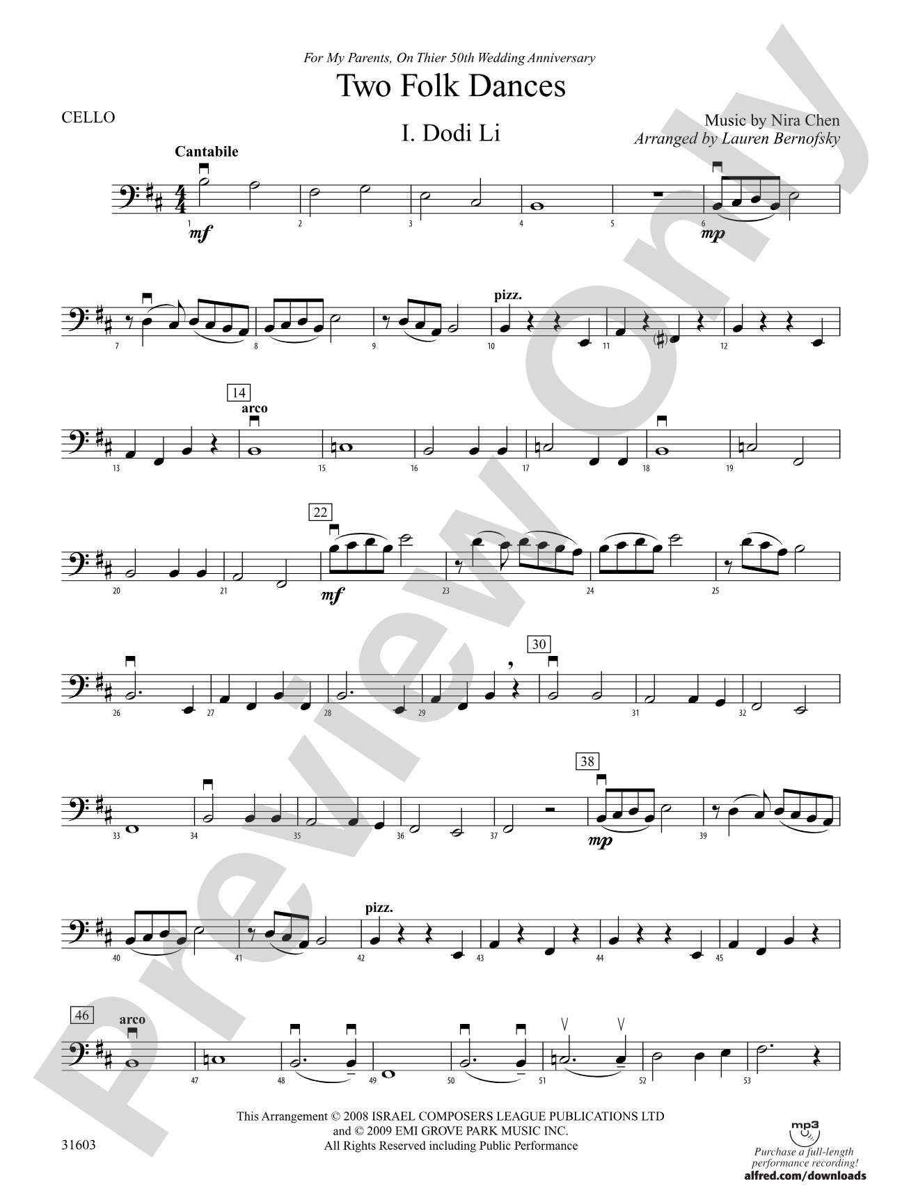 Two Folk Dances: Cello