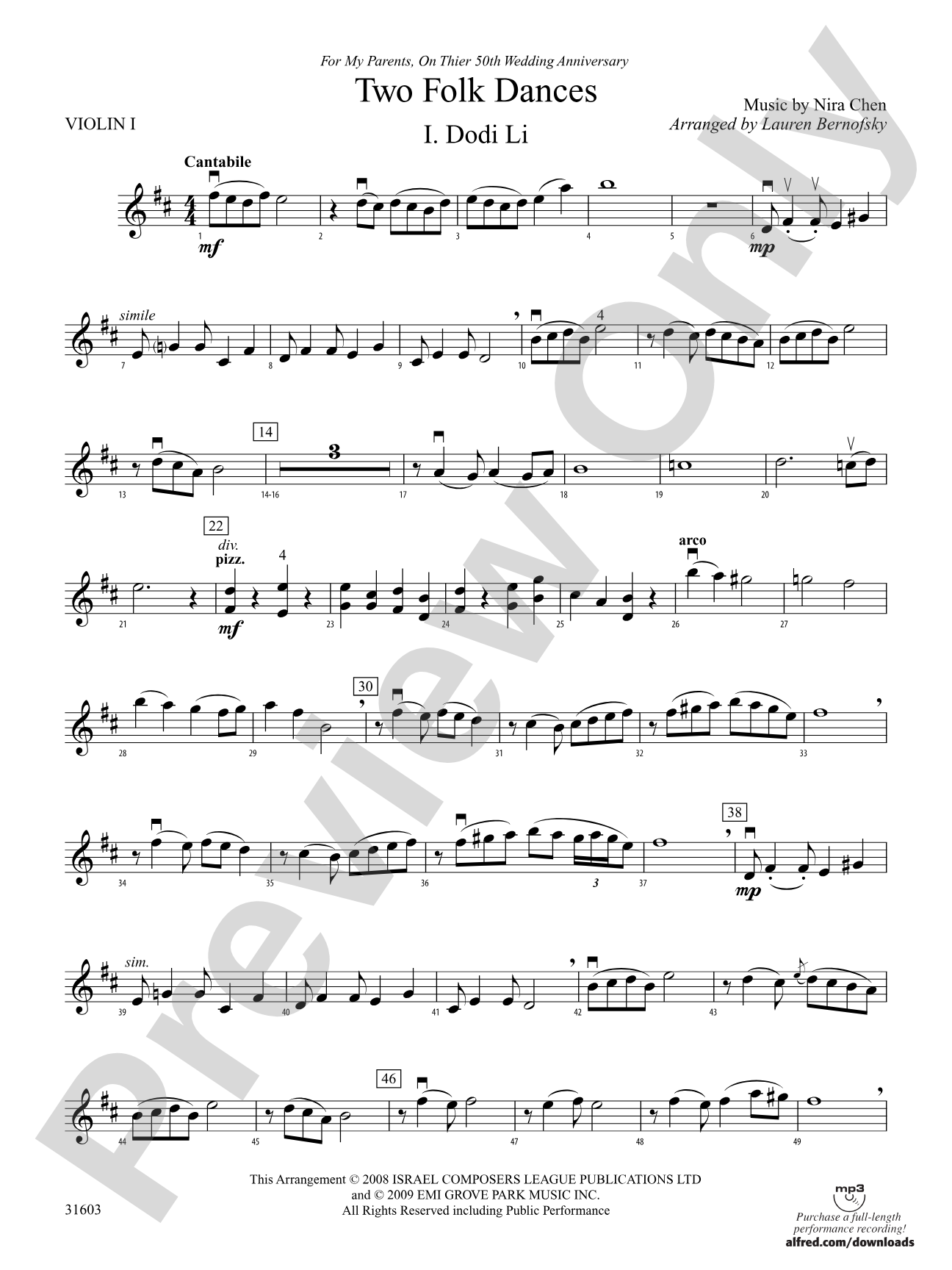 Two Folk Dances: 1st Violin