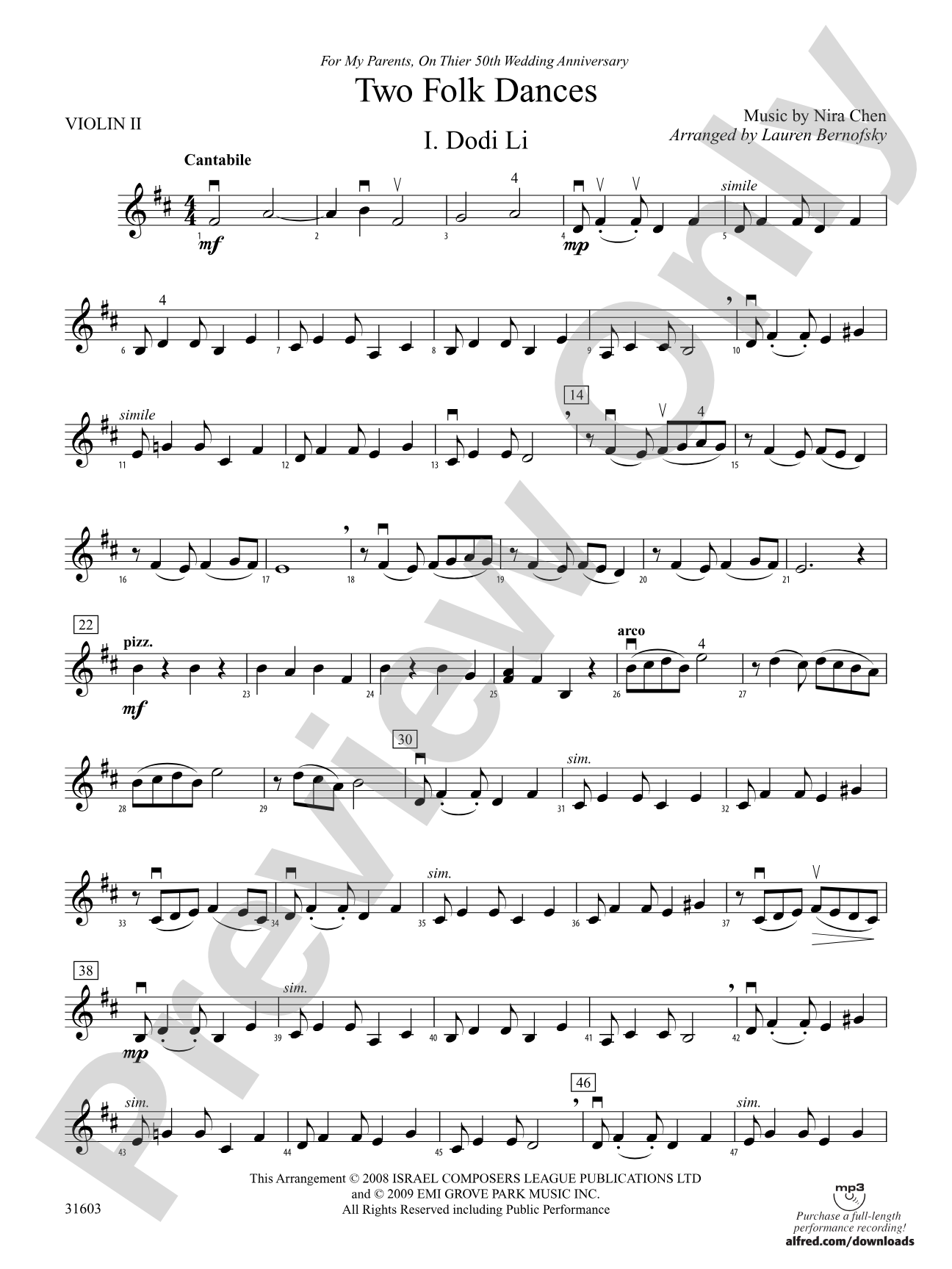 Two Folk Dances: 2nd Violin