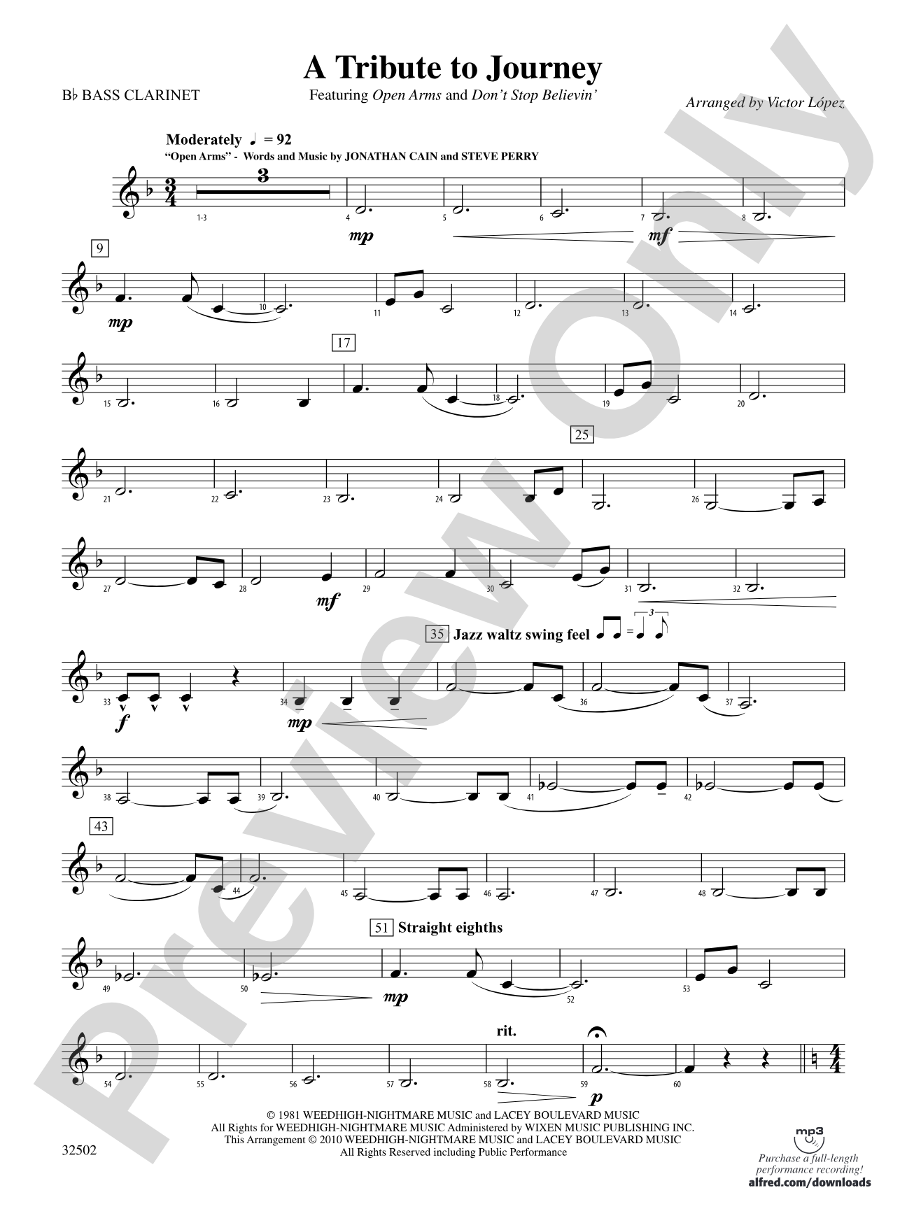A Tribute to Journey: B-flat Bass Clarinet