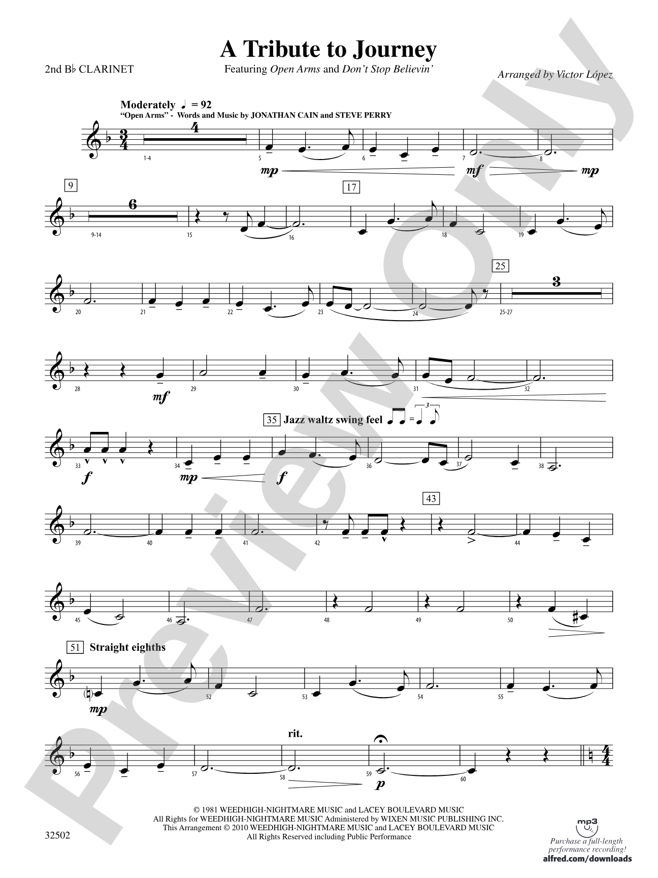 A Tribute to Journey: 2nd B-flat Clarinet