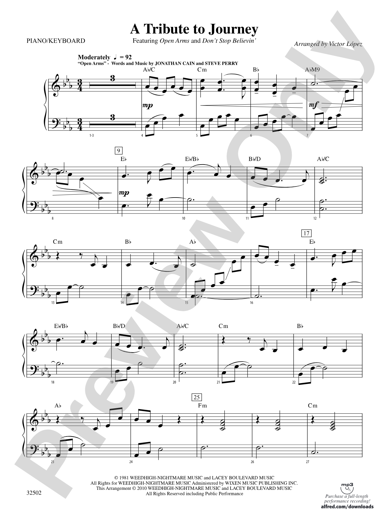 A Tribute to Journey: Piano Accompaniment